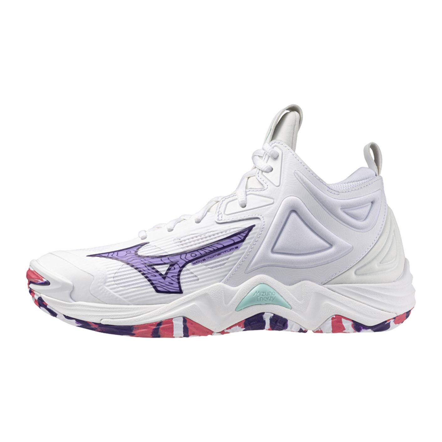 Mizuno Wave Momentum 3 Mid White/Violet Indigo/Camellia Rose