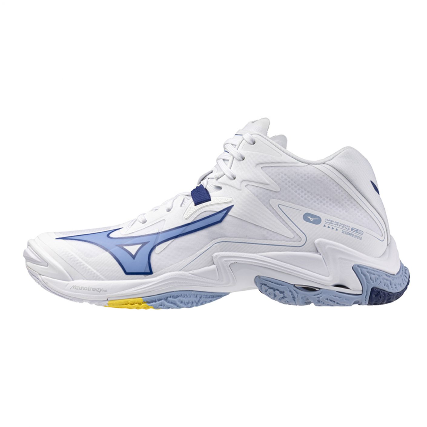 Mizuno Wave Lightning Z8 Mid White/BellwetherBlue/B.AirBlue da Uomo