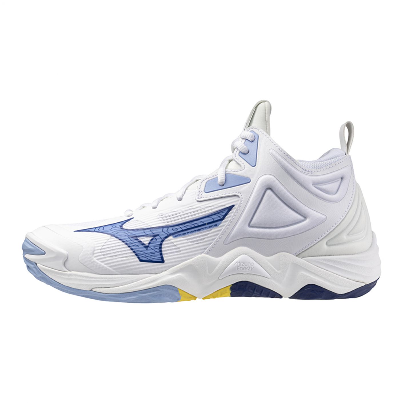 Mizuno Wave Momentum 3 Mid White/BellwetherBlue/B.AirBlue da Uomo