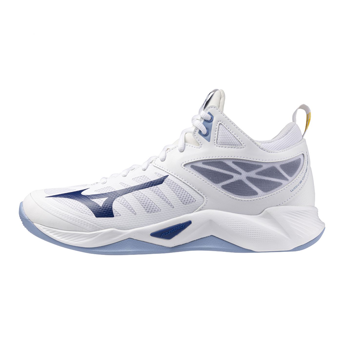 Mizuno Wave Dimension Mid White/BellwetherBlue/B.AirBlue da Uomo