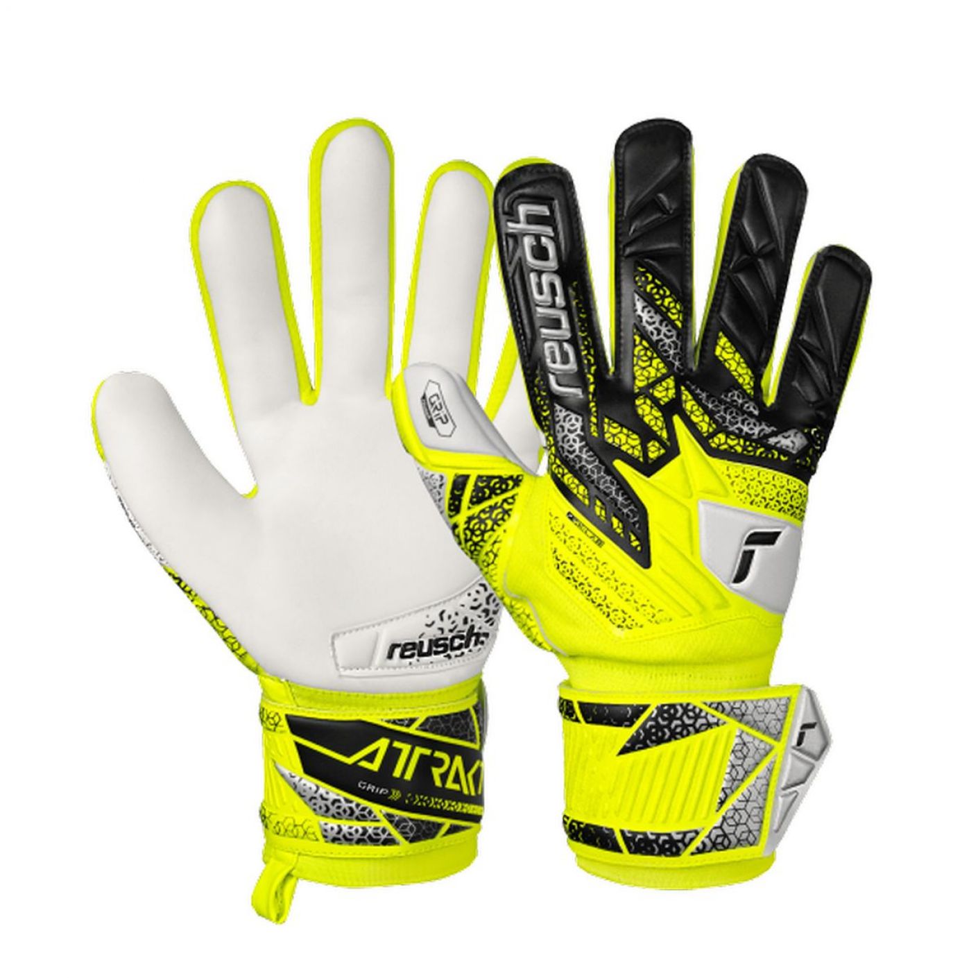 Reusch Attrakt Grip Handschuhe Salbeigelb/Silber 