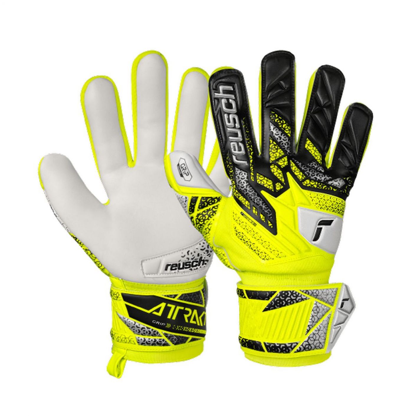 Reusch Attrakt Grip Junior Safe Gelb/Silber Handschuhe