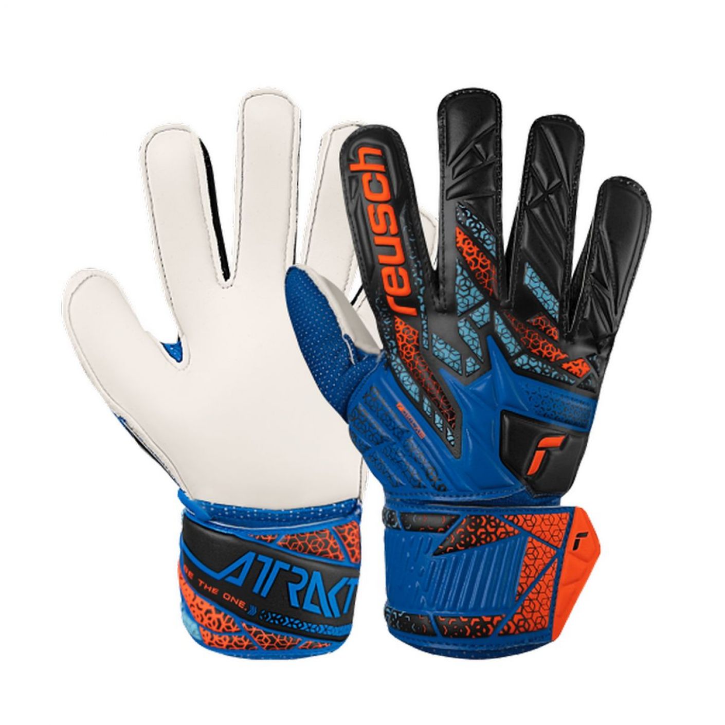 Reusch Attrakt Solid Junior Electric Handschuhe Blau/Shock Orange