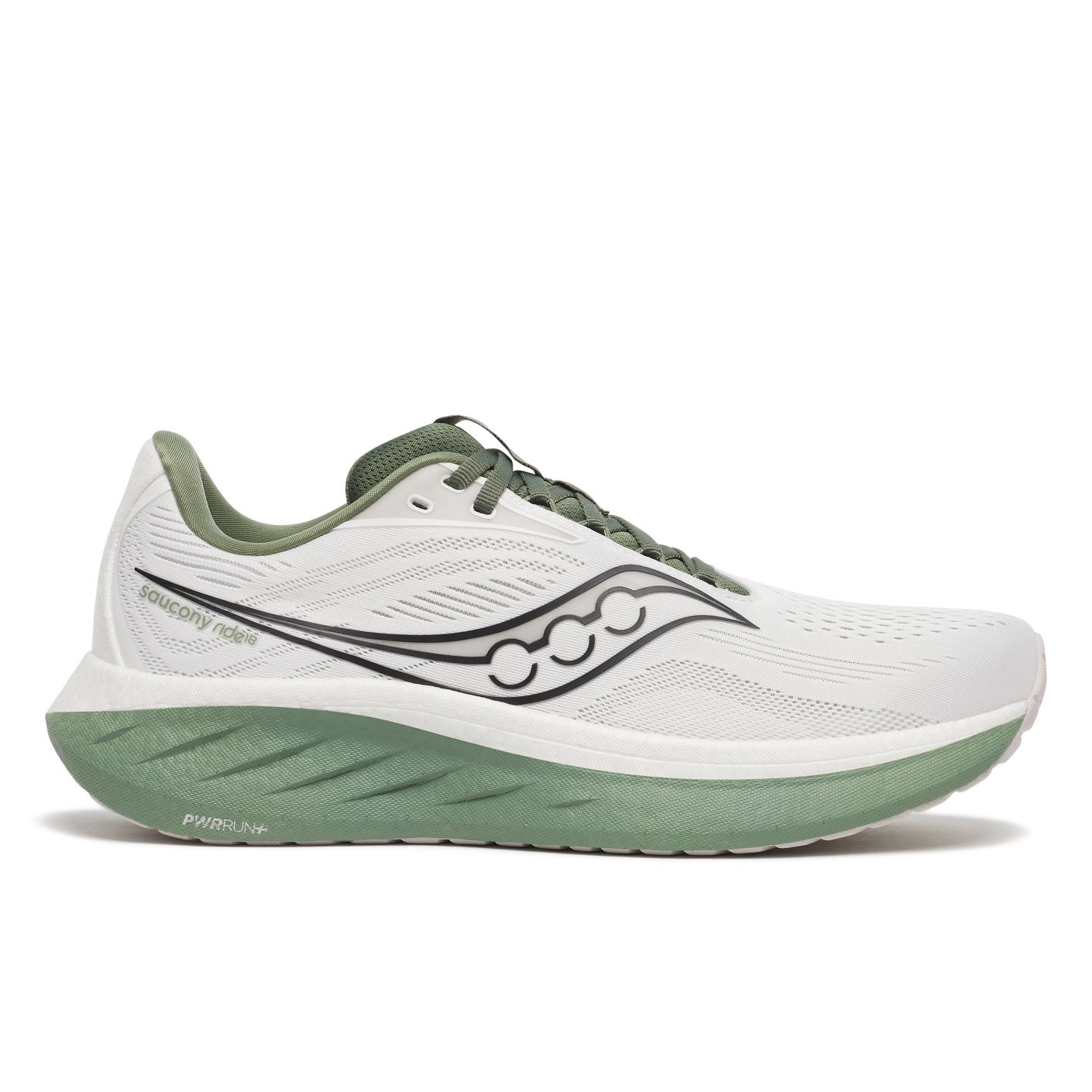 Saucony Ride 18 White/Olivine da Uomo