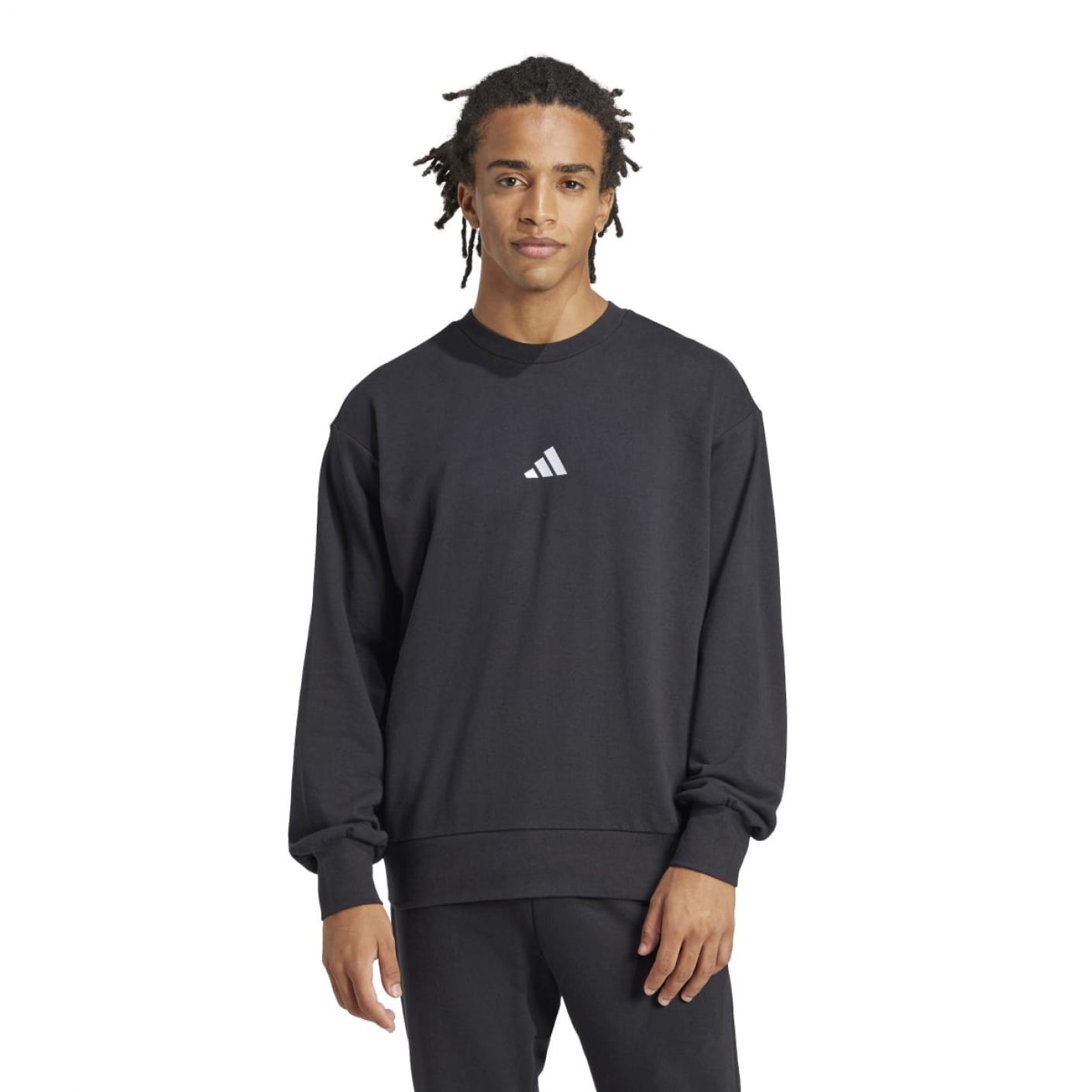 Adidas Essentials Feelcozy French Terry Herren-Sweatshirt in Schwarz