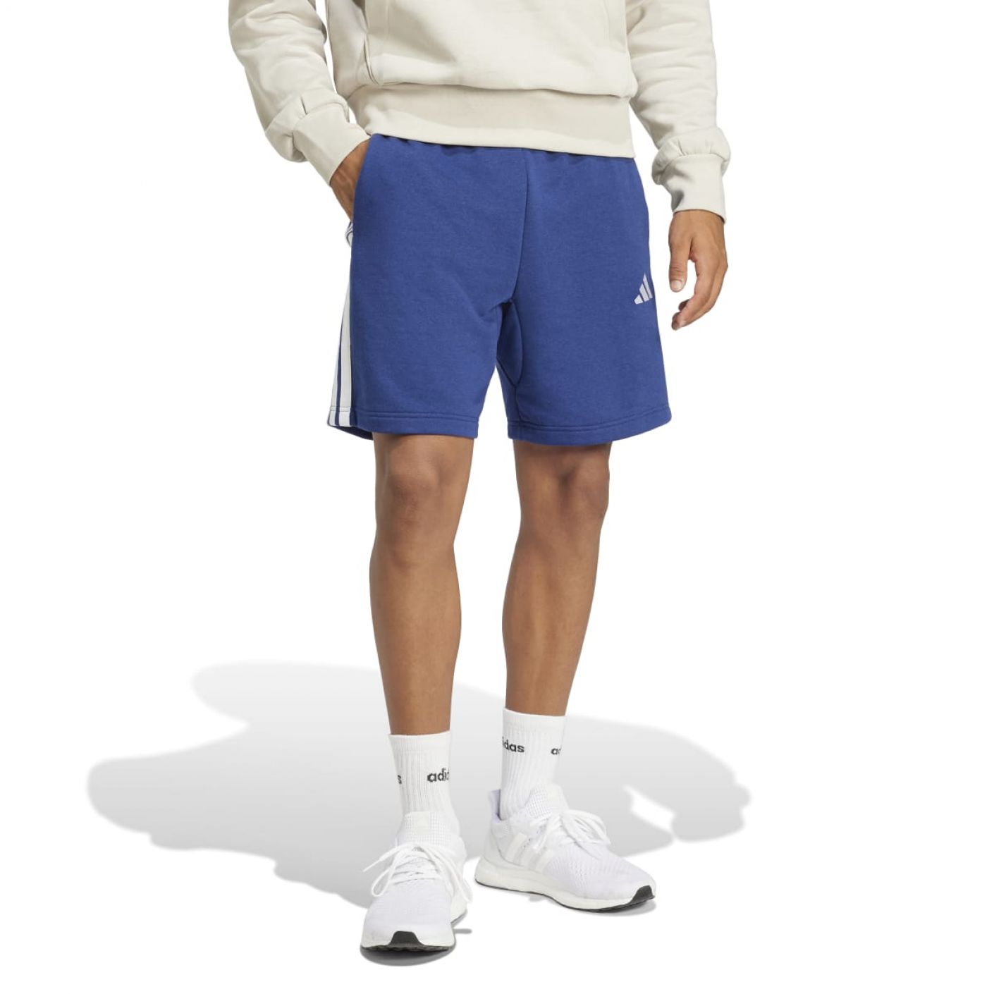 Adidas Short Essential 3-Streifen French Terry Blau für Herren