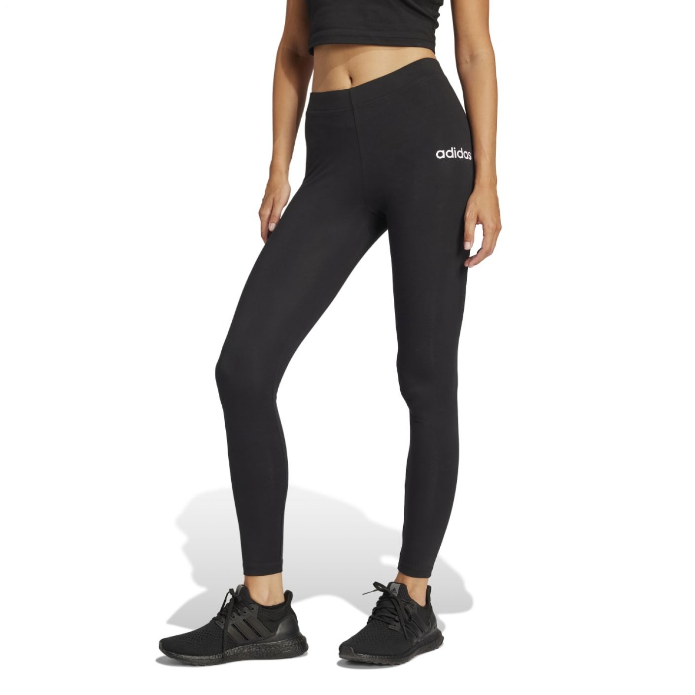 Adidas Leggings Essentials Linear Cotton Neri da Donna