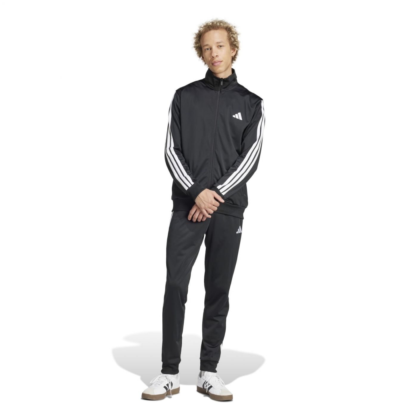 Adidas Tuta Basic 3-Stripes Tricot Black/White da Uomo