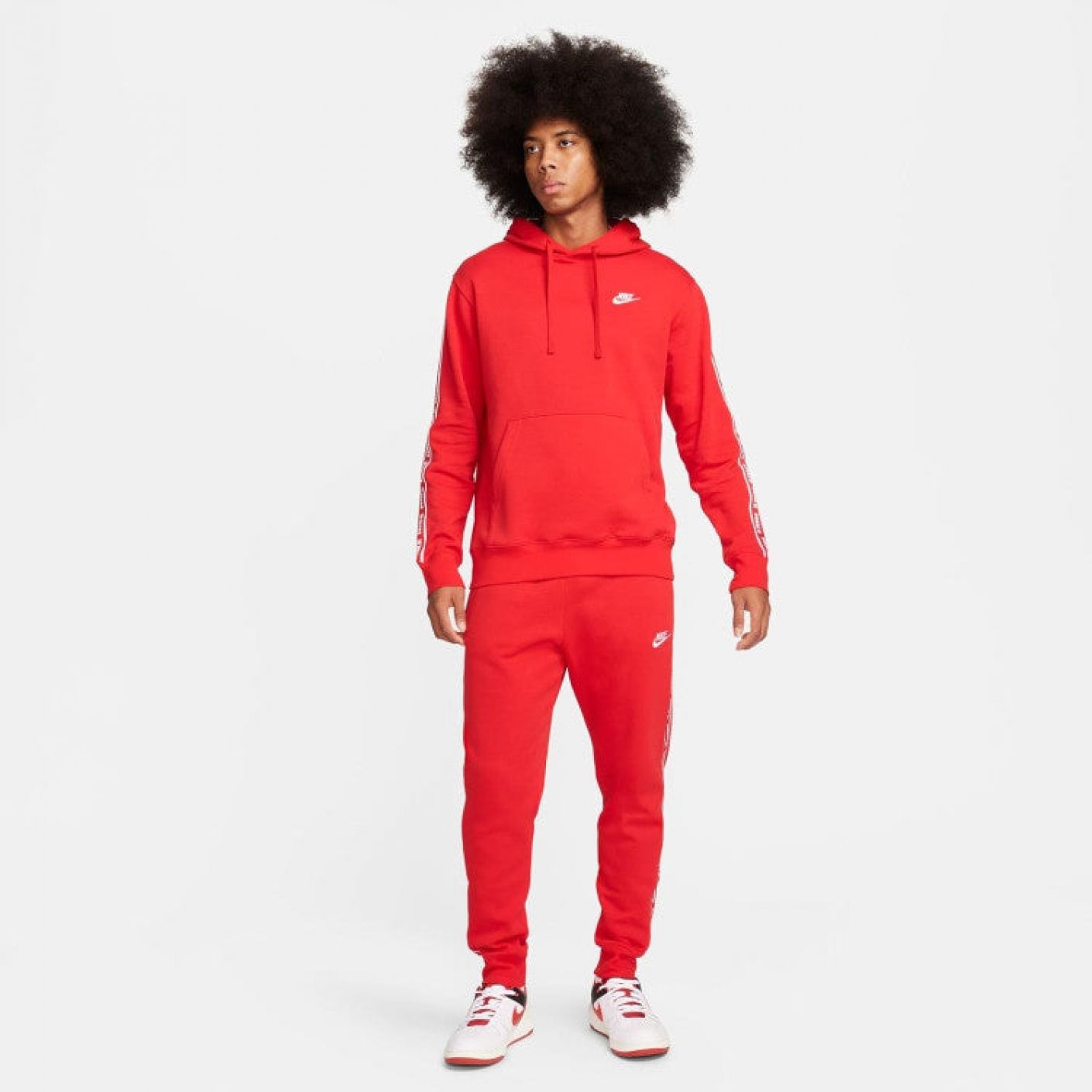 Nike Club Fleece Tuta con Cappuccio e grafica Rossa da Uomo