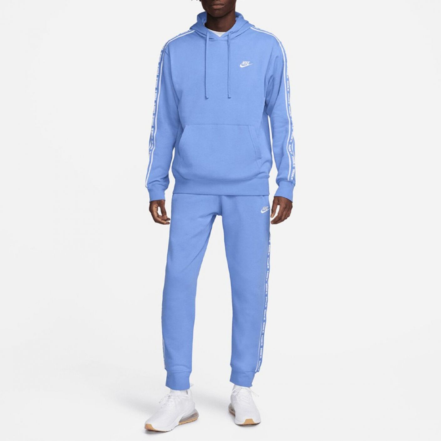 Nike Club Fleece Tuta con Cappuccio e grafica Azzurra da Uomo