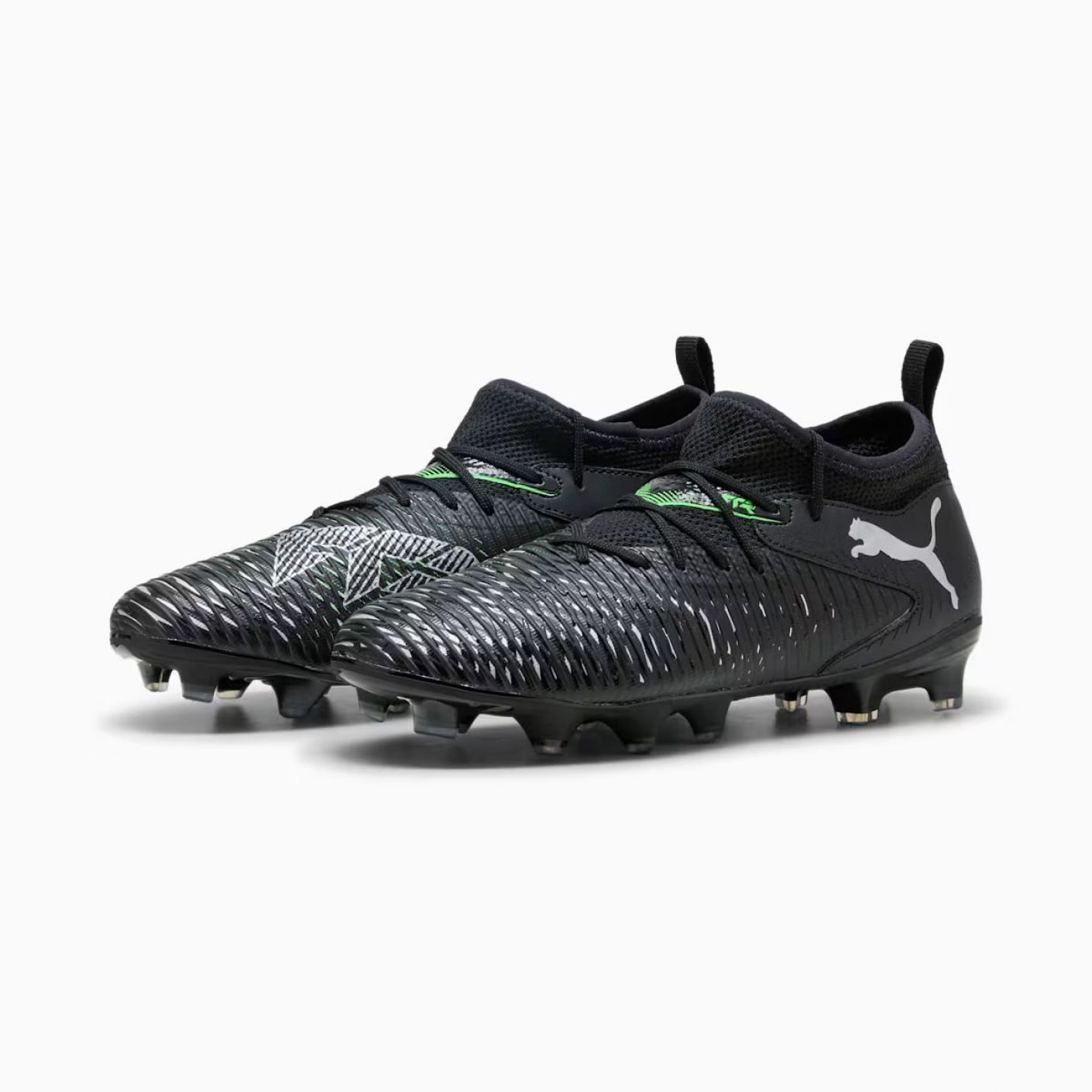 Puma Future 8 Match FG/AG Junior Black/Cool Light Grey/Fluo Green