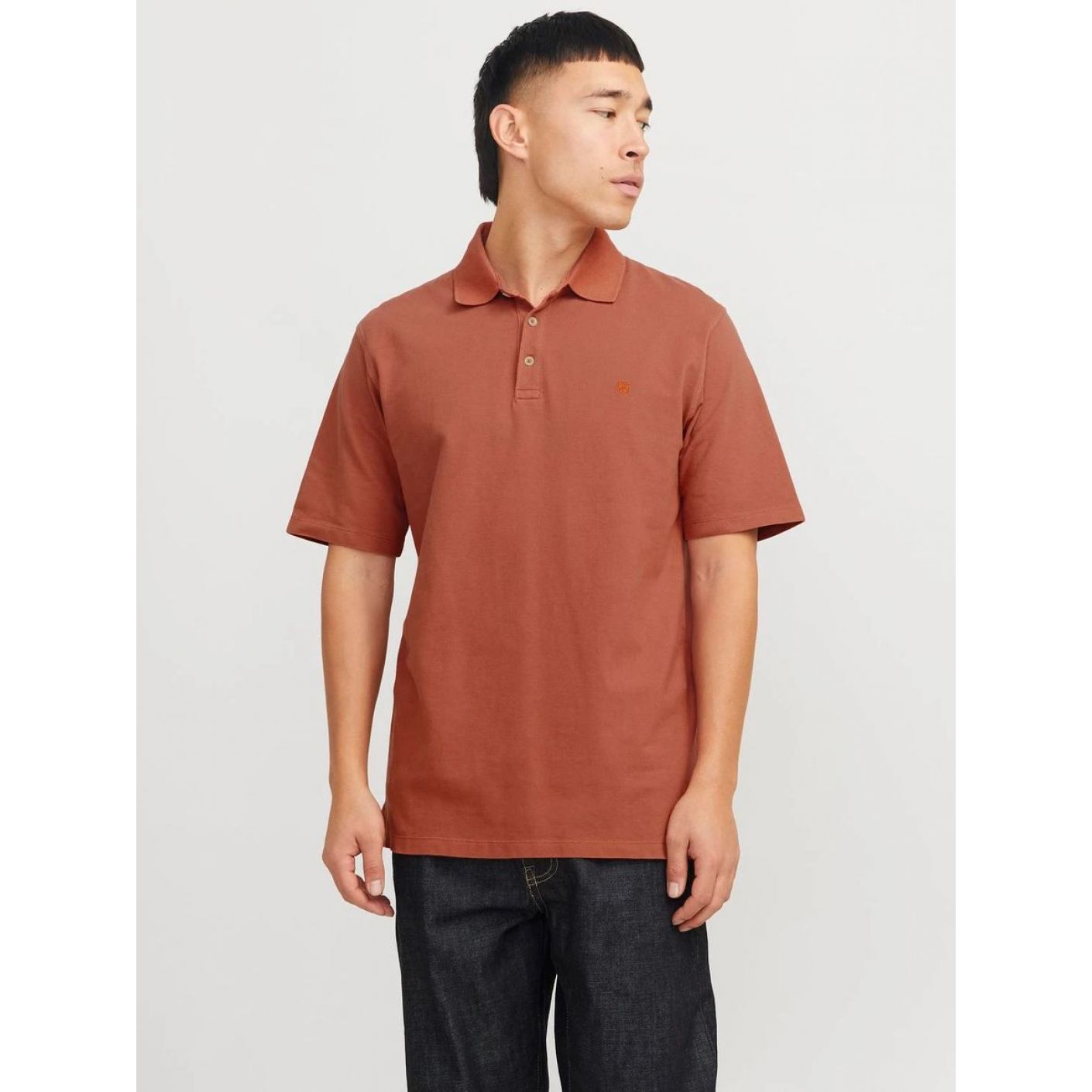 Jack & Jones Herren Polo Wash Rot/Redwood Burl