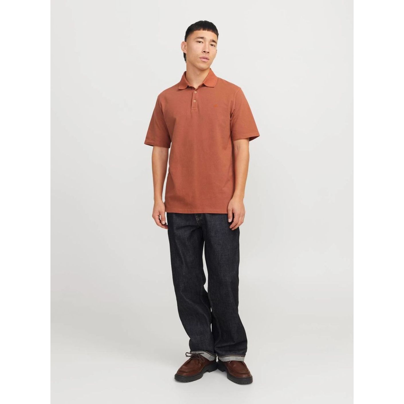 Jack & Jones Herren Polo Wash Rot/Redwood Burl