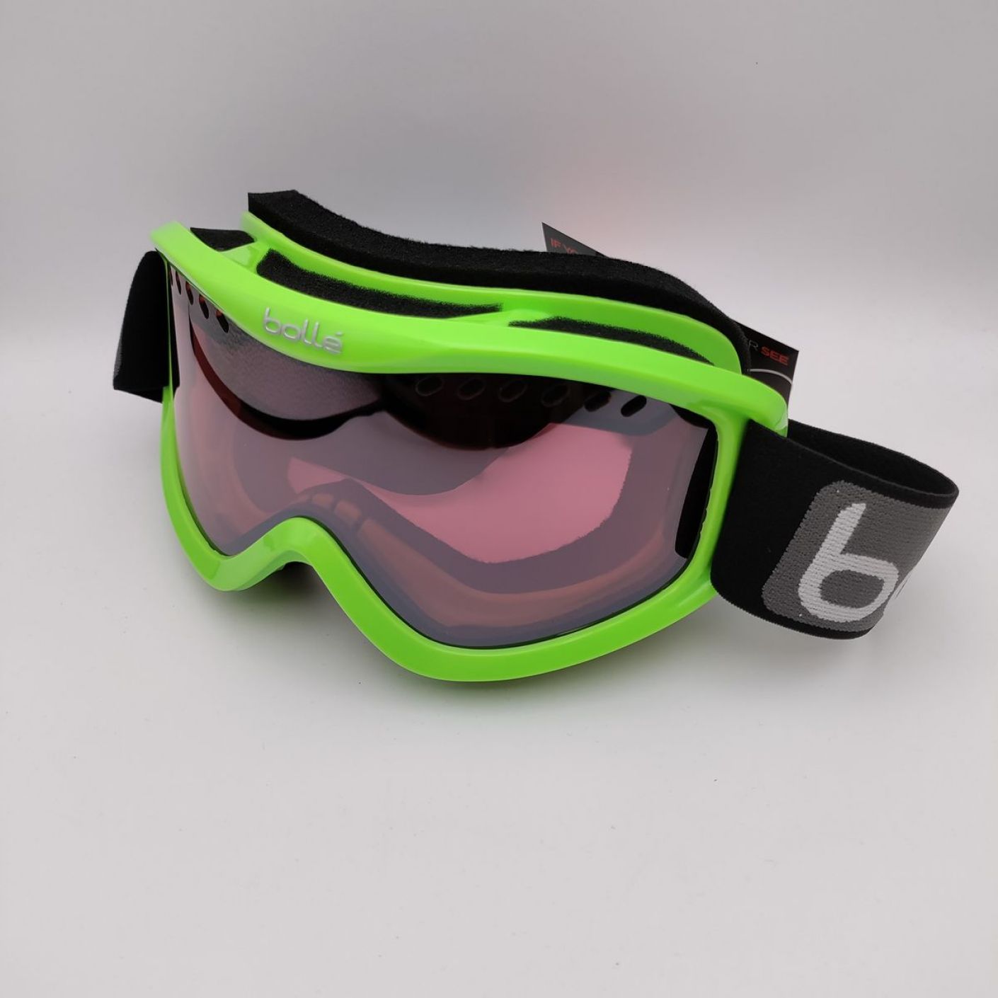 Bollé Carve Skibrille, glänzend grüne Linse, Vermillon Gun, Kat. S2