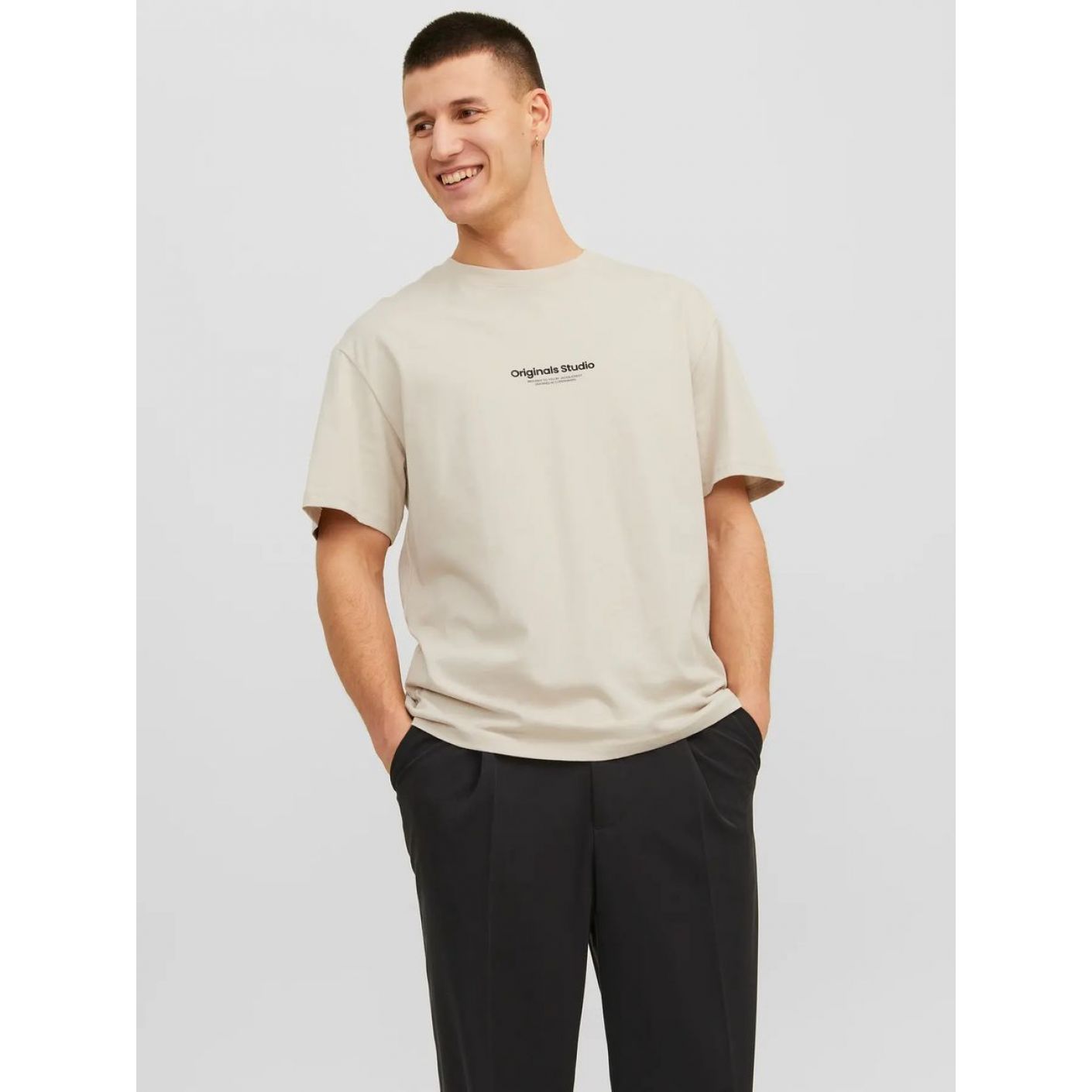 Jack & Jones T-Shirt Jorvesterbro Moonbeam da Uomo