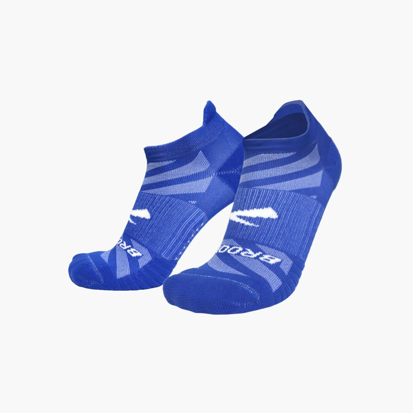 Brooks Ghost Lite No Show Socken, 2 Paar, Neoblau & Weiß/Neoblau