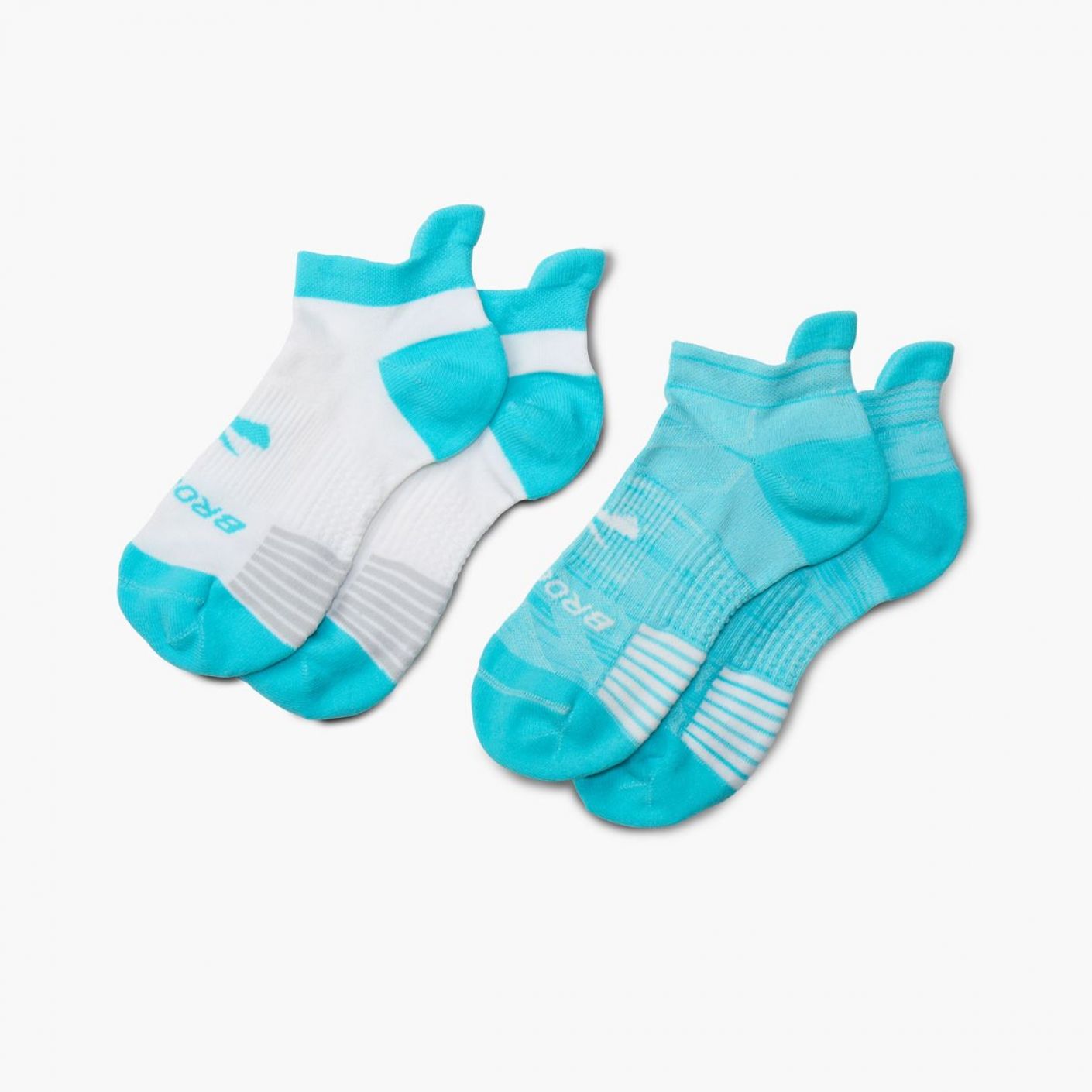 Brooks Ghost Lite No Show Socken 2 Paar Strobe Blau/Weiß/Blau