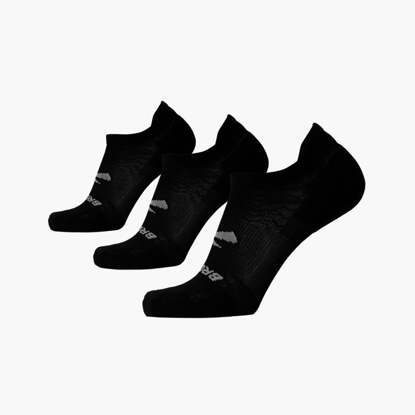 Brooks Run-In No Show Socken 3 Paar Schwarz