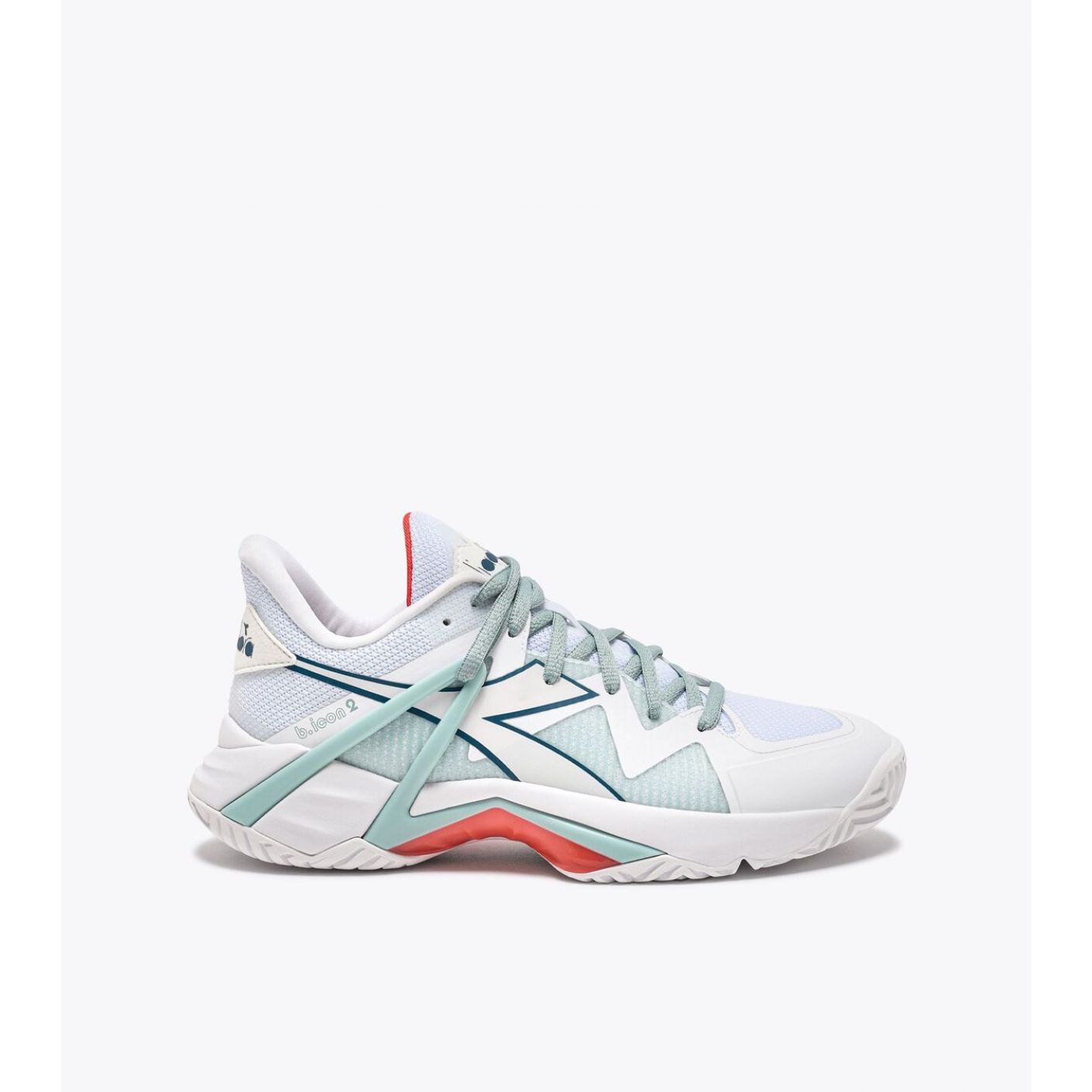 Diadora B.Icon 2 All Court Tennisschuhe Weiß/Hellblau/Flaschengrün für Damen