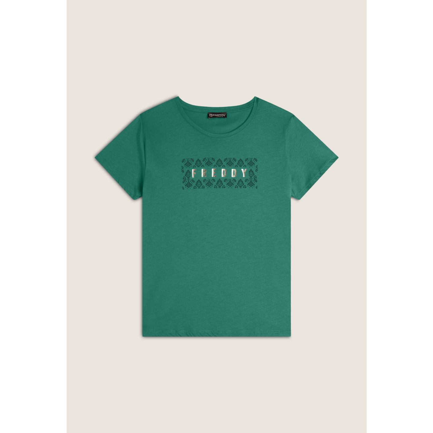 Freddy T-Shirt in jersey con grafica floreale Verde da Donna