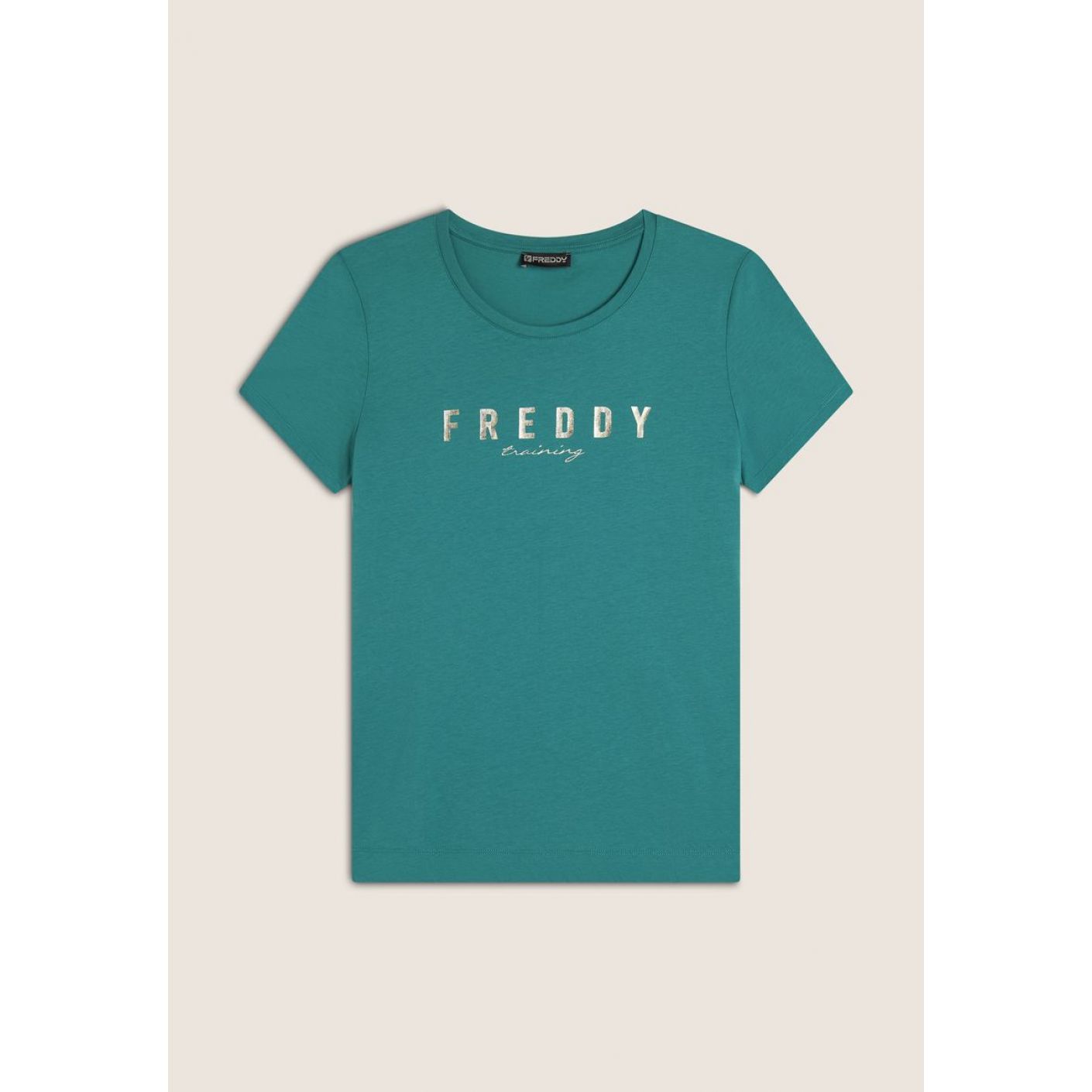 Freddy T-Shirt in jersey con logo Verde da Donna