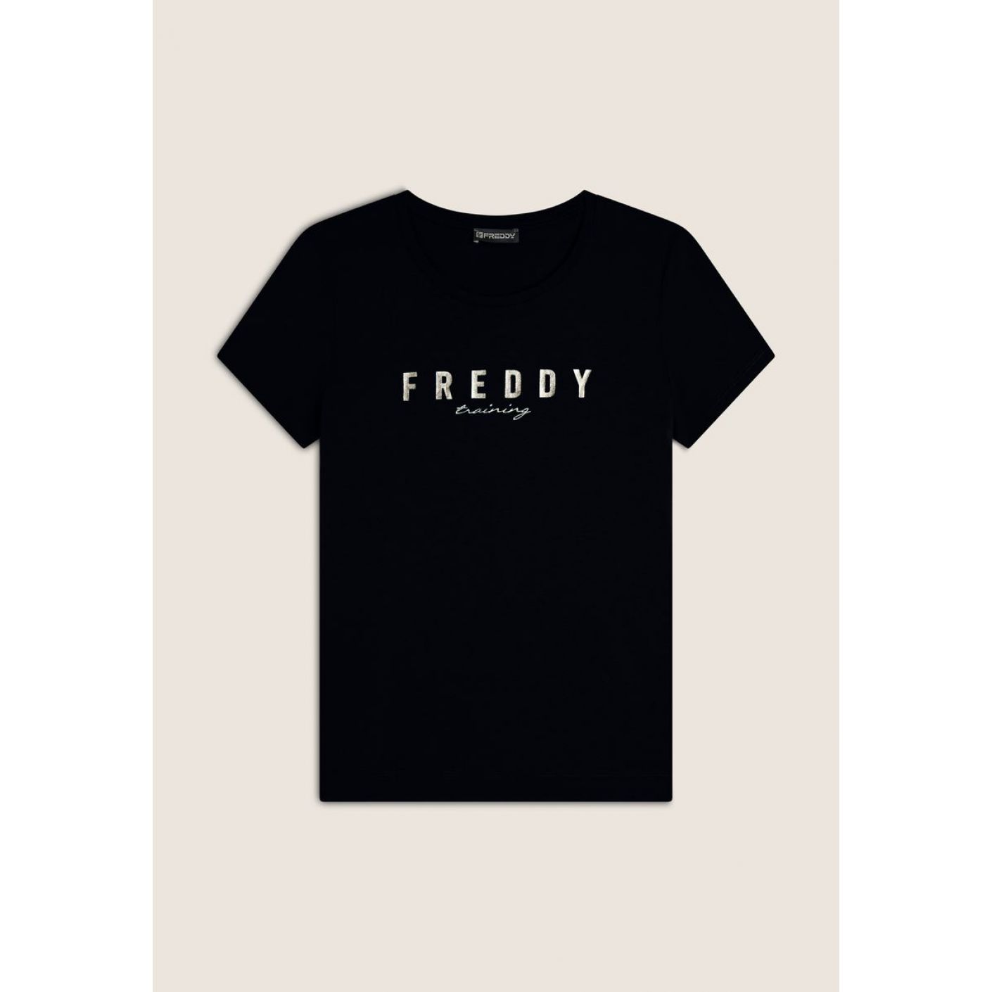 Freddy T-Shirt in jersey con logo Nera da Donna