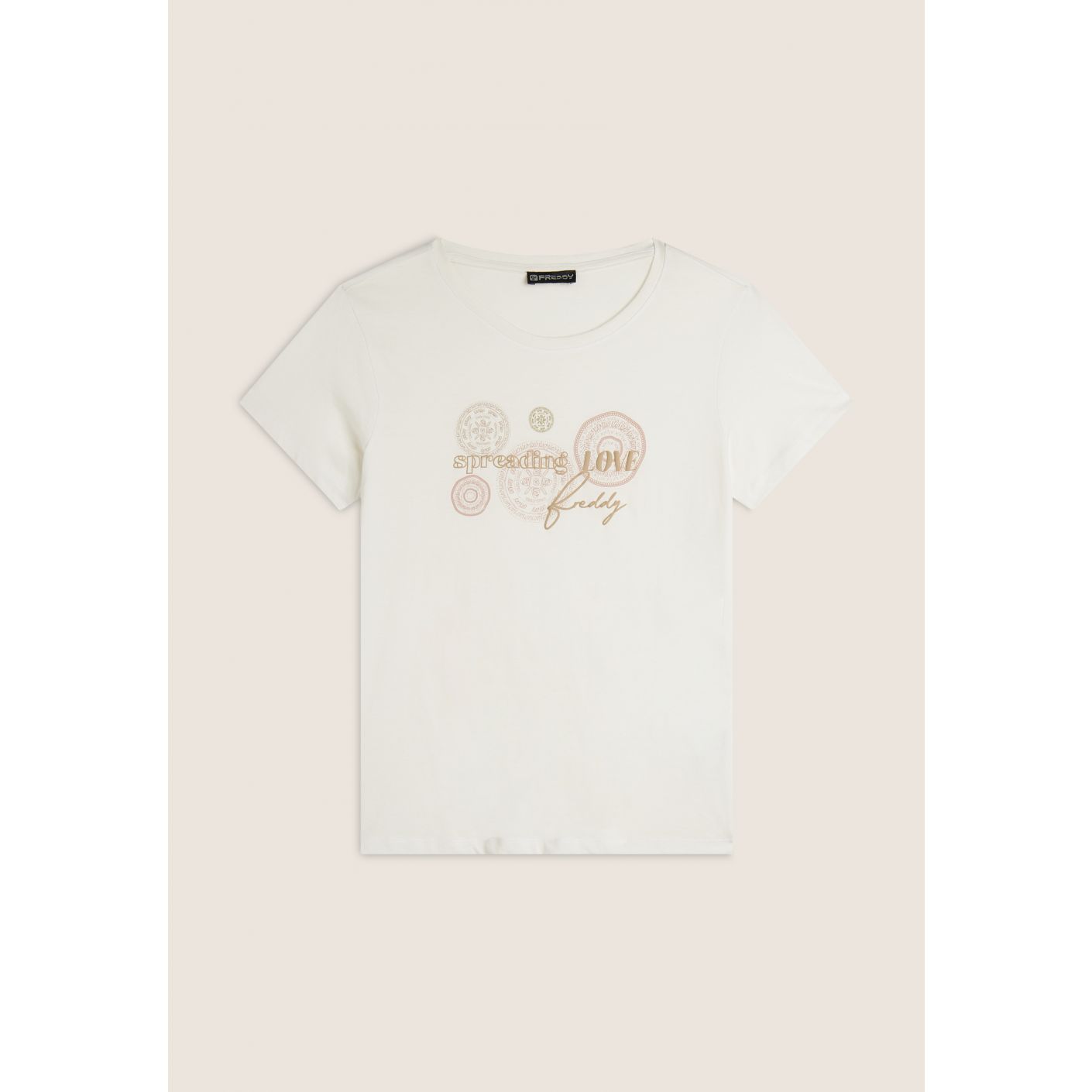 Freddy T-Shirt Supima con mandala Bianca da Donna