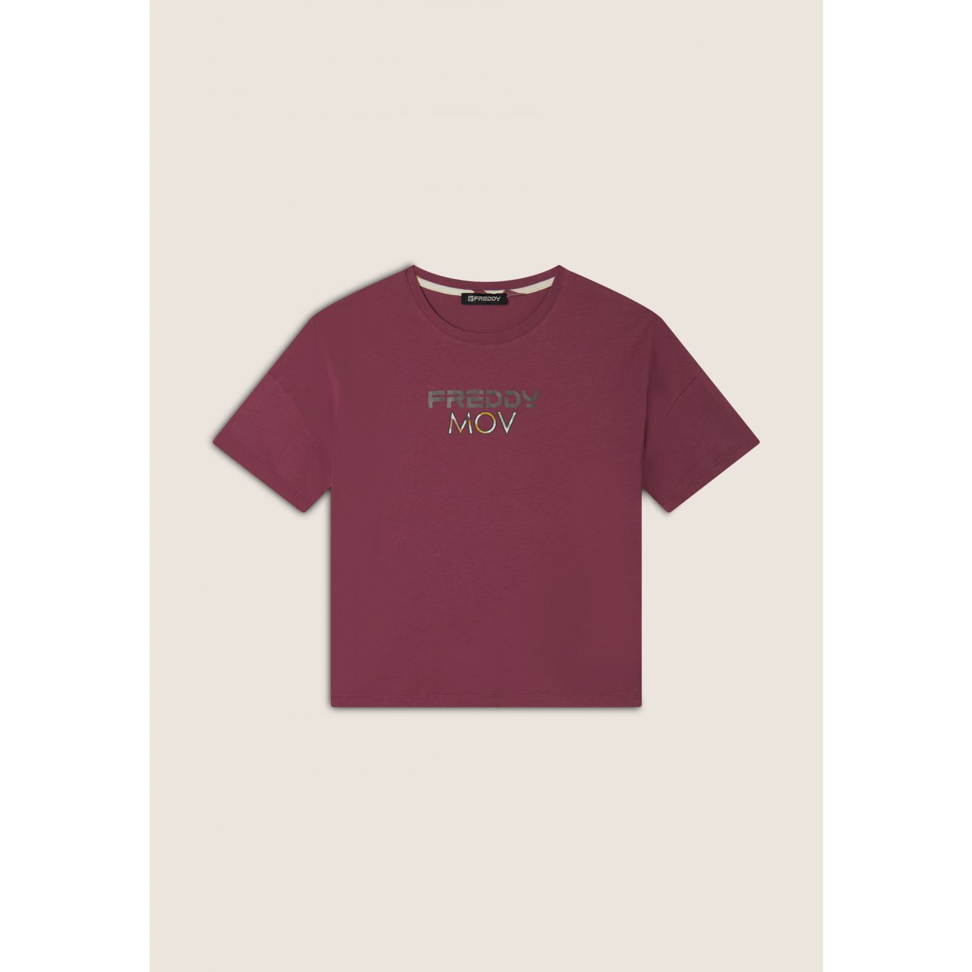 Freddy T-Shirt Cropped con spacchi laterali Rosa da Donna