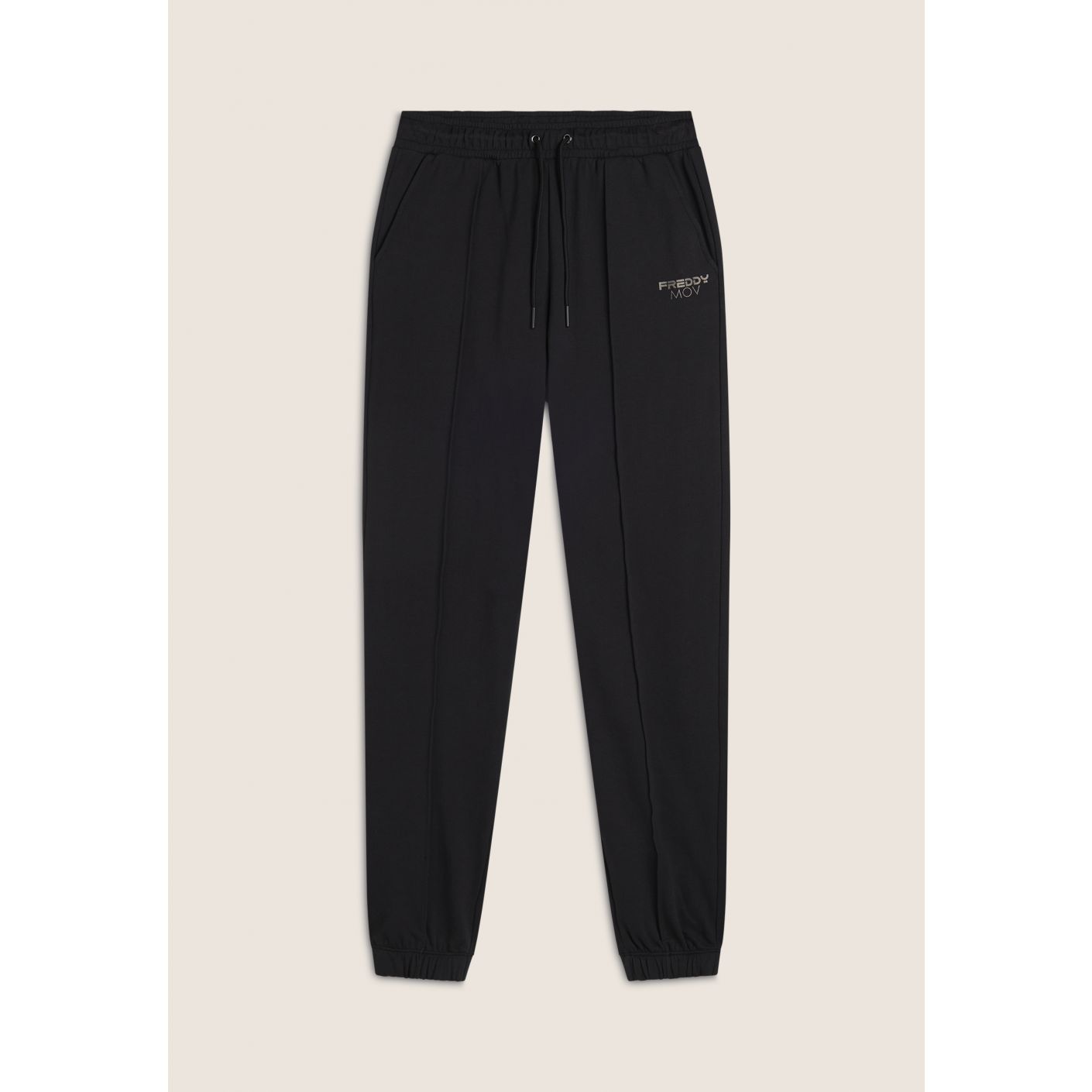 Freddy Pantaloni regular fit in French Terry Antracite da Donna