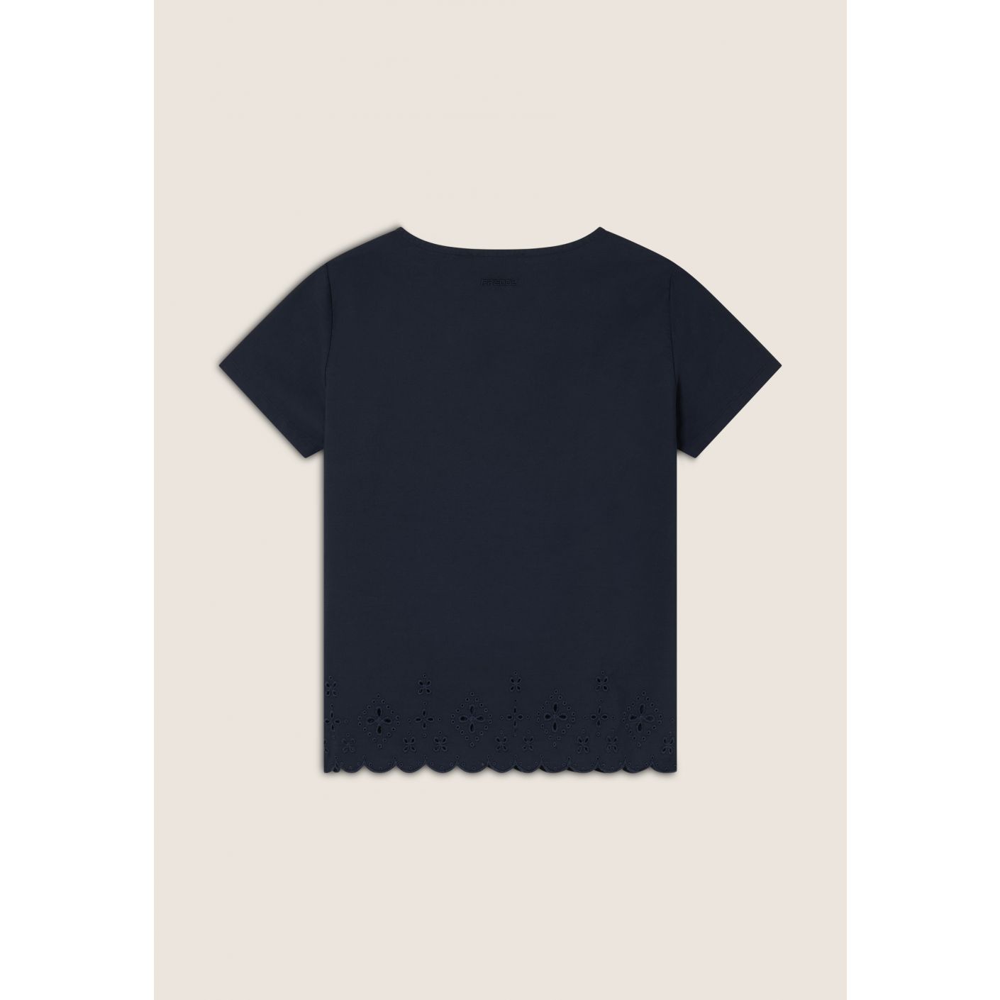 Freddy T-Shirt regular in cotone con ricami Sangallo Blu da Donna