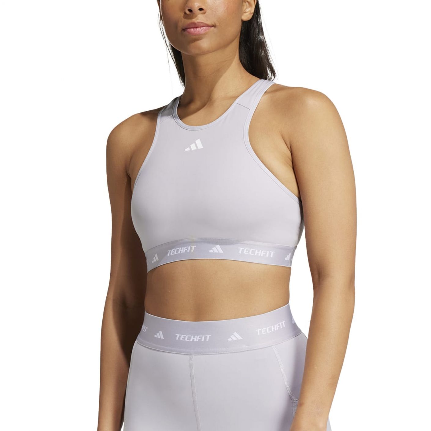 Adidas Reggiseno Sportivo Techfit Medium-Support Bianco da Donna