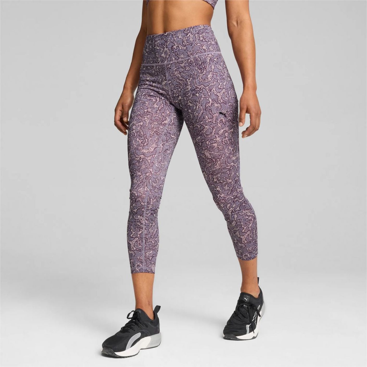 Puma Tight Train Fave 7/8 High Waisted Pale Plum/Coral AOP