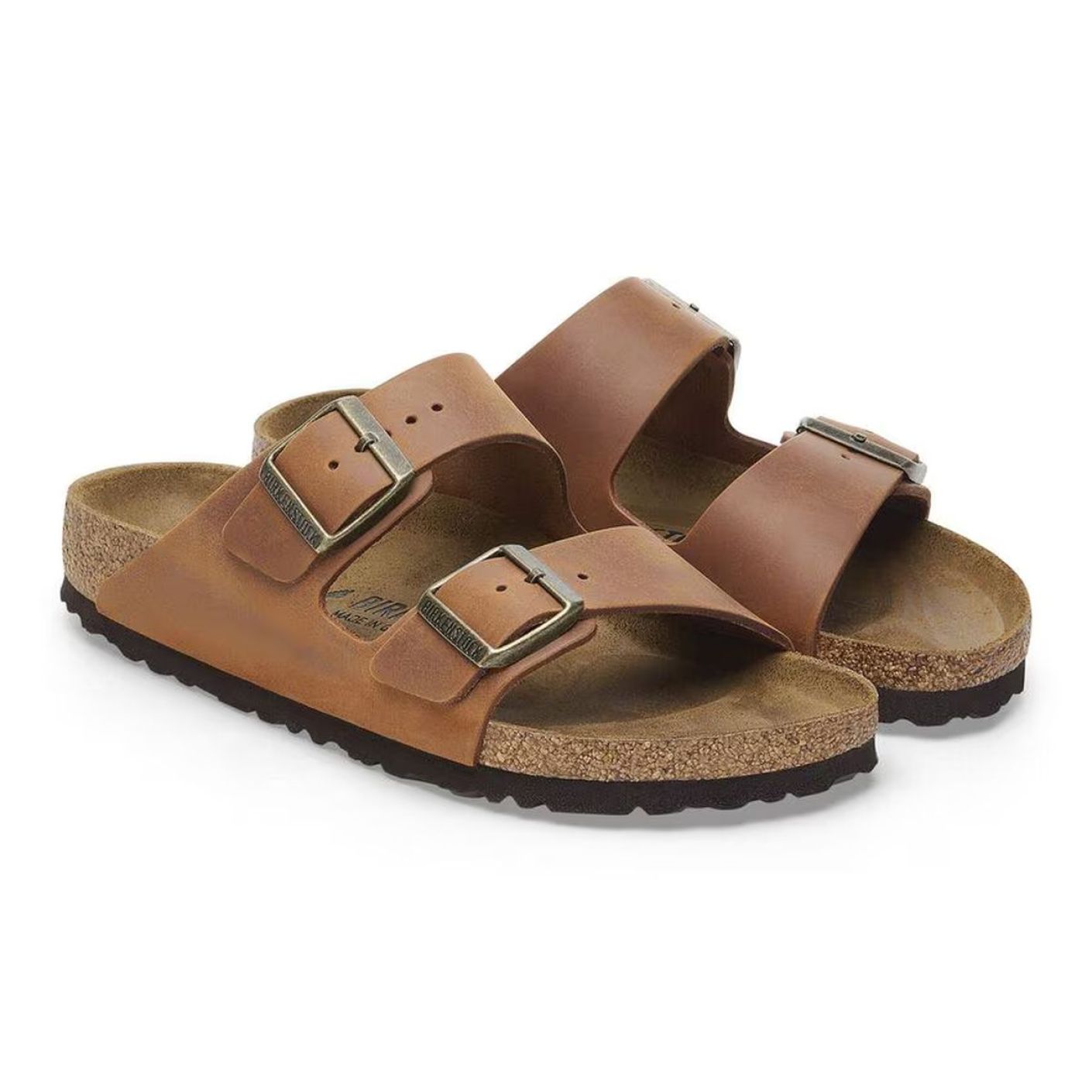 Birkenstock Arizona aus geöltem Leder in Cognac