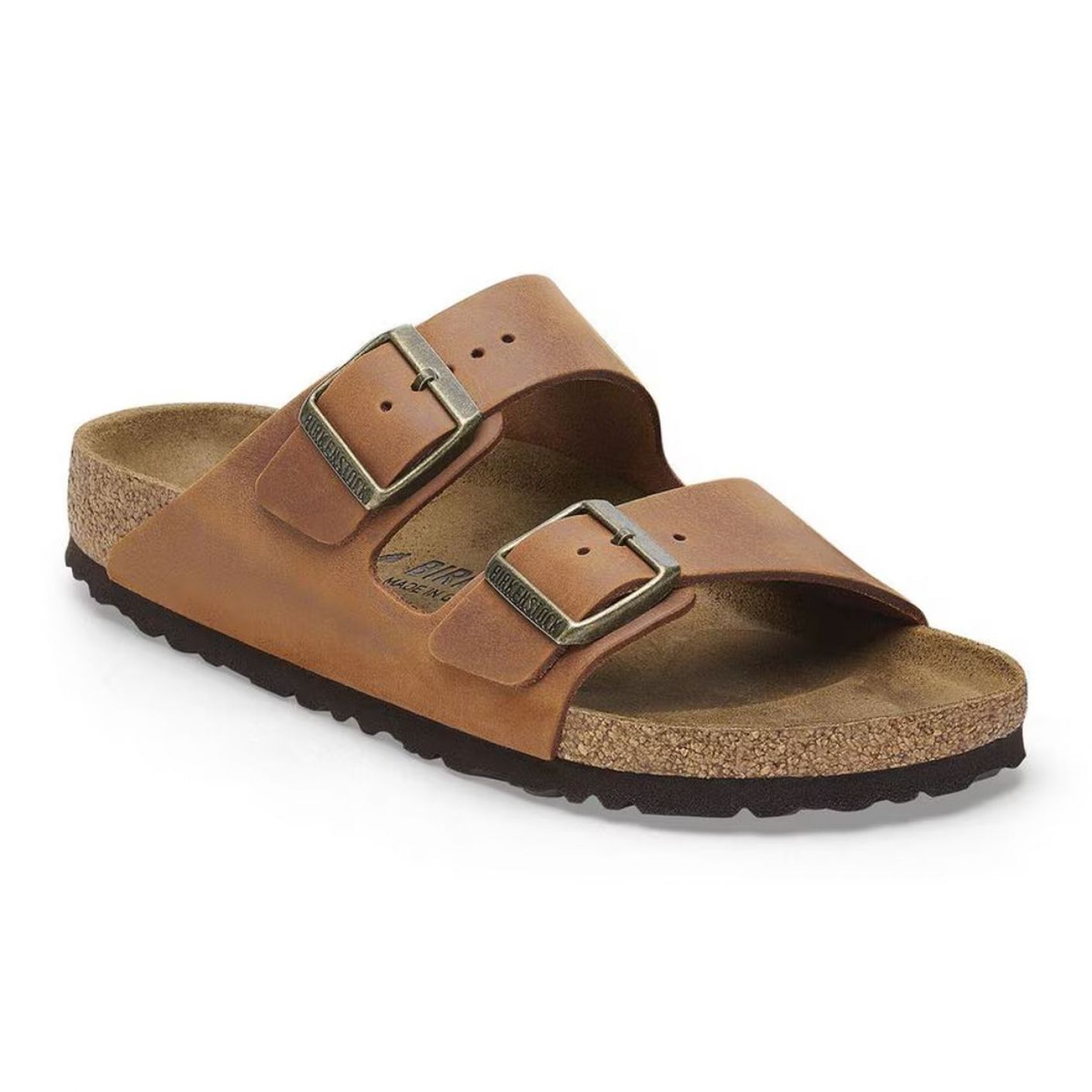 Birkenstock Arizona aus geöltem Leder in Cognac