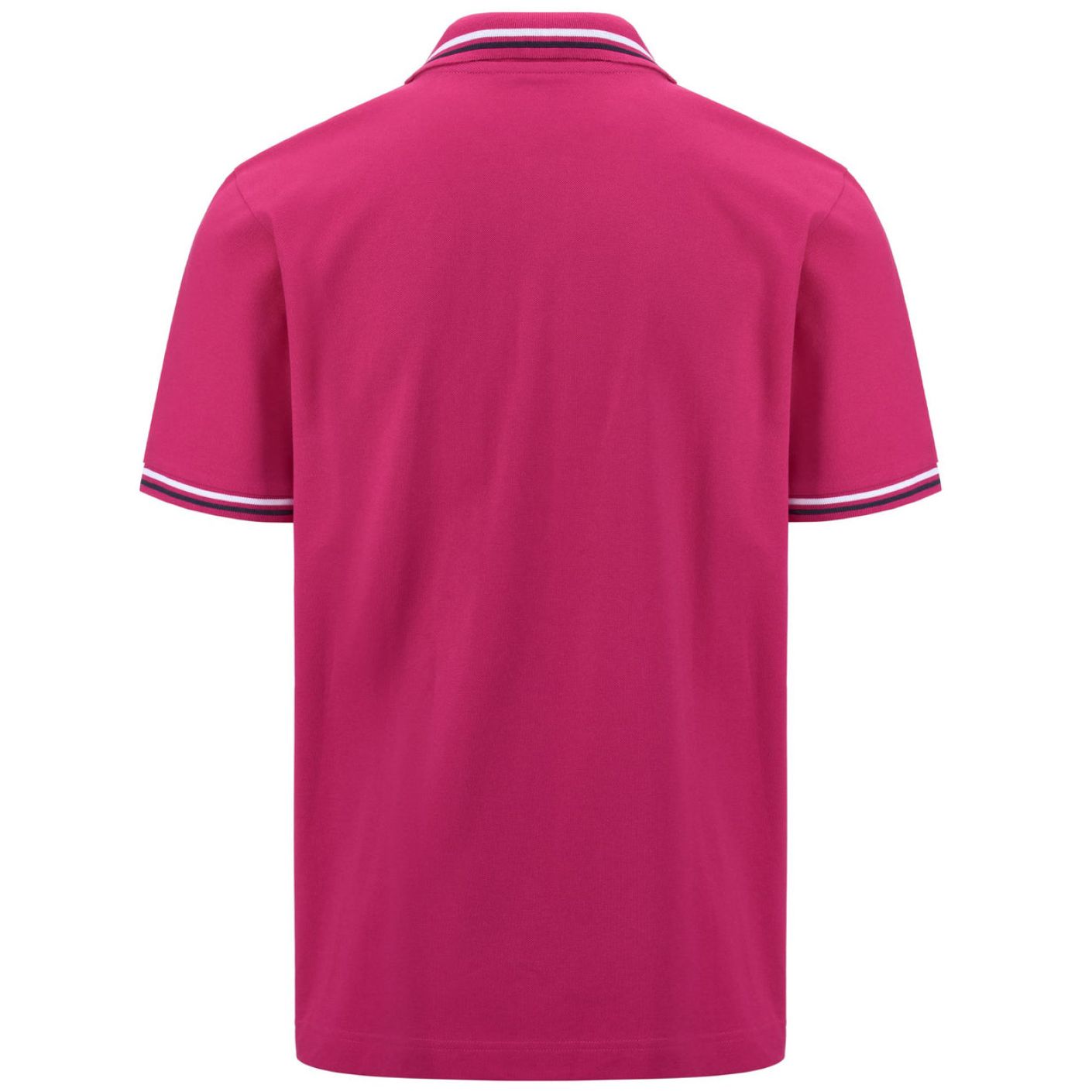 Kappa Herren Malta Poloshirt mit Streifen in intensivem Pink/Blaumarine/Weiß