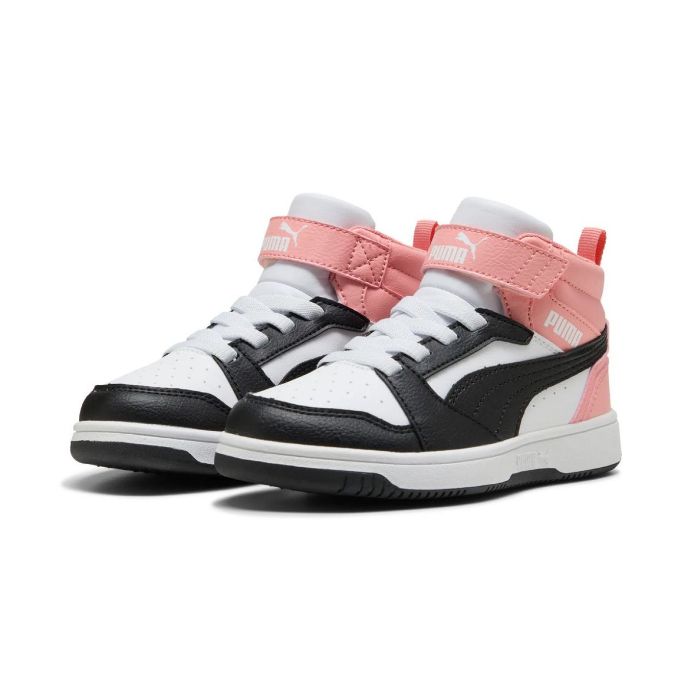 Puma Rebound V6 Mid AC+PS Weiß/Starkes Grau/Pink Fruit