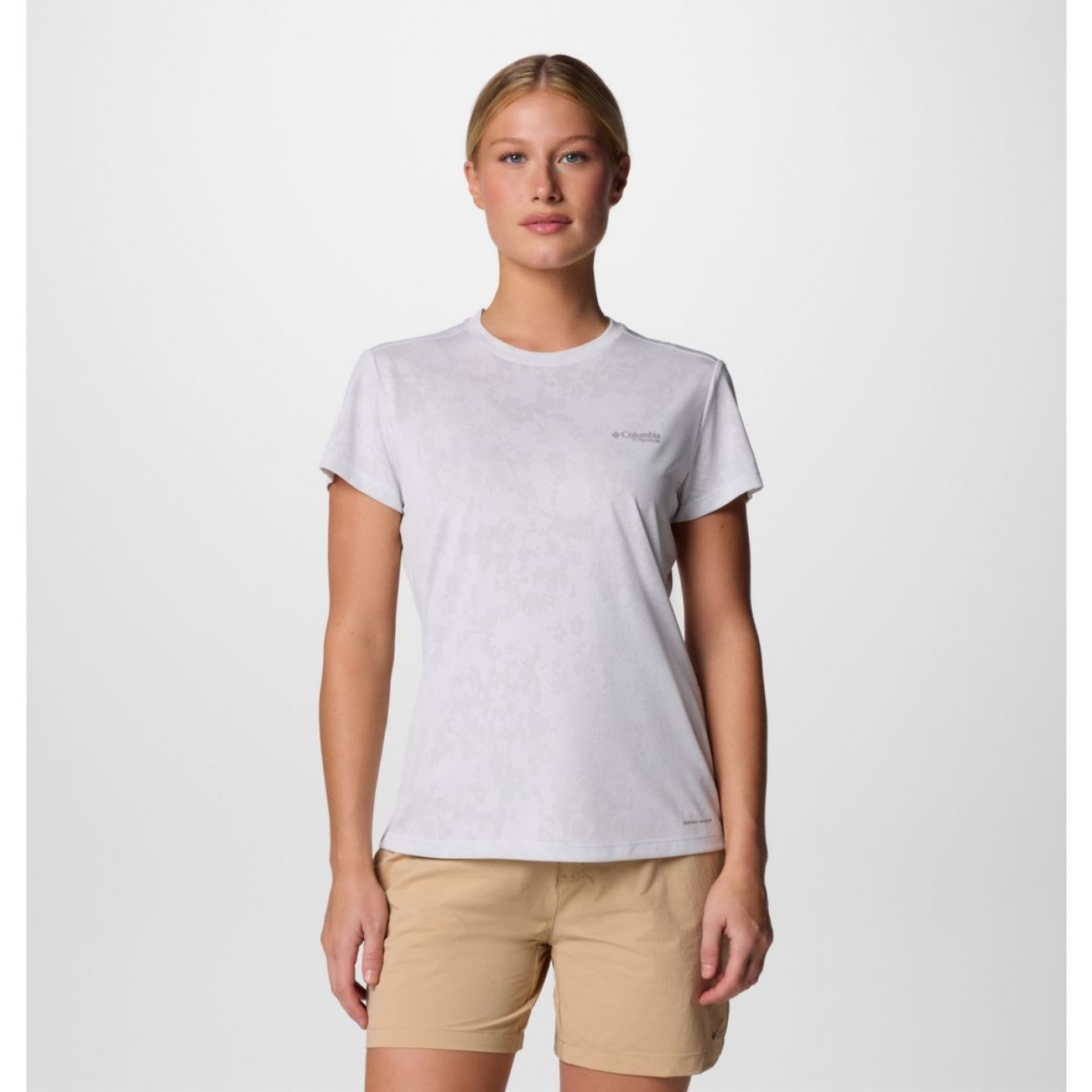 Columbia T-Shirt Bluebird Canyon White Popflorid Jacquard da Donna