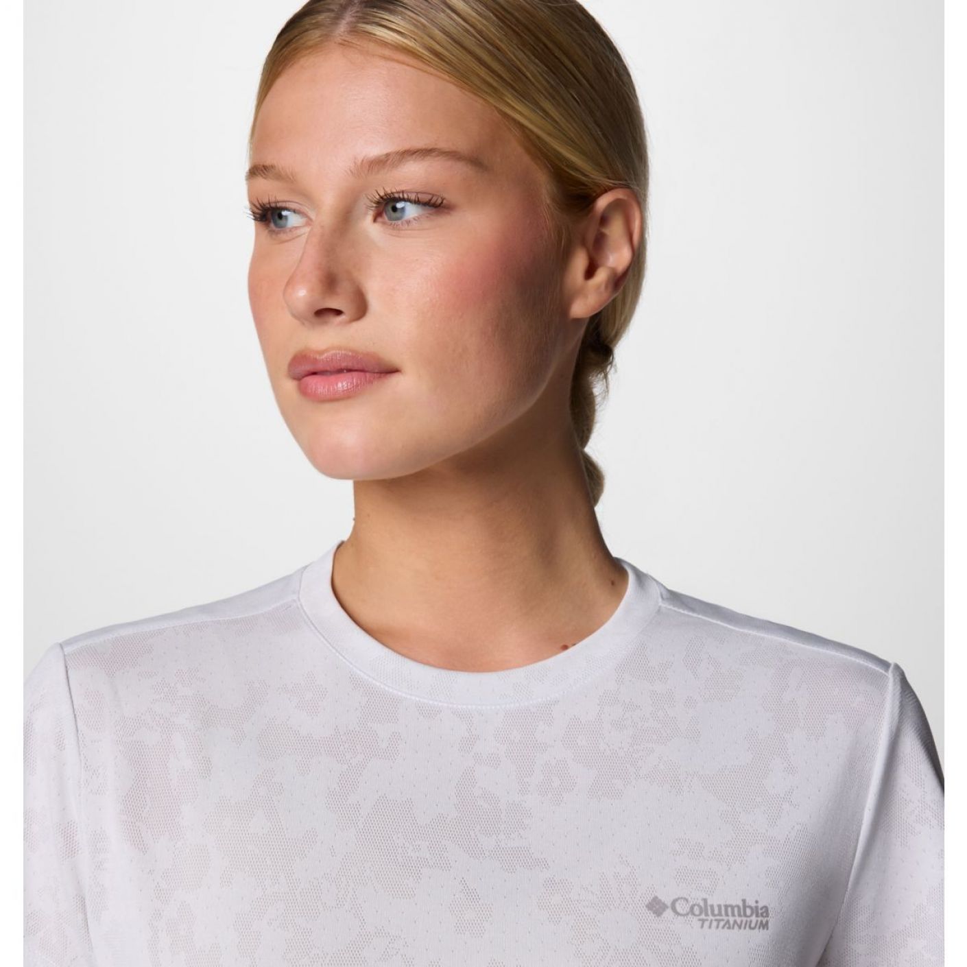 Columbia T-Shirt Bluebird Canyon White Popflorid Jacquard da Donna