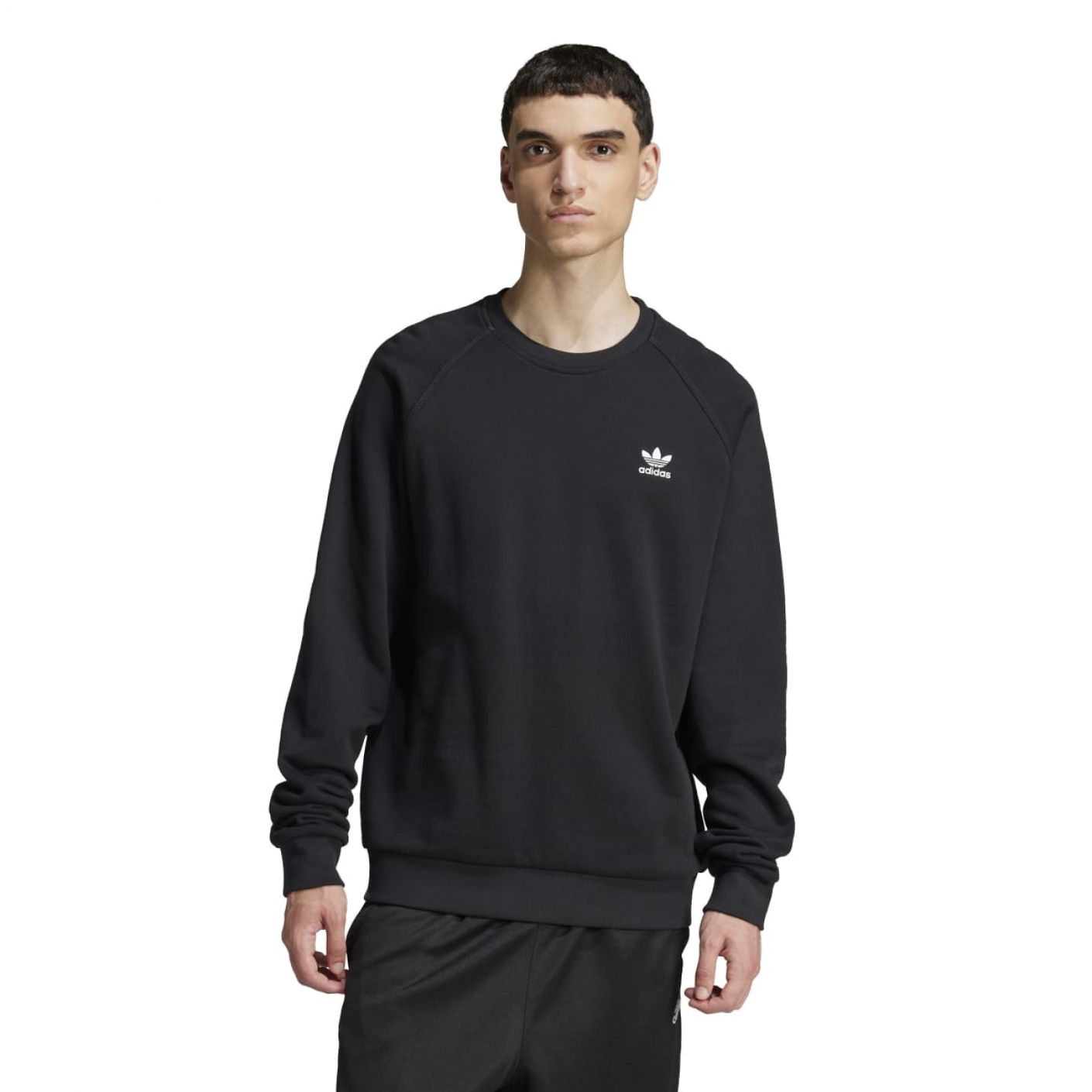 Adidas Essentials Frech Terry Trefoil Herren-Sweatshirt in Schwarz