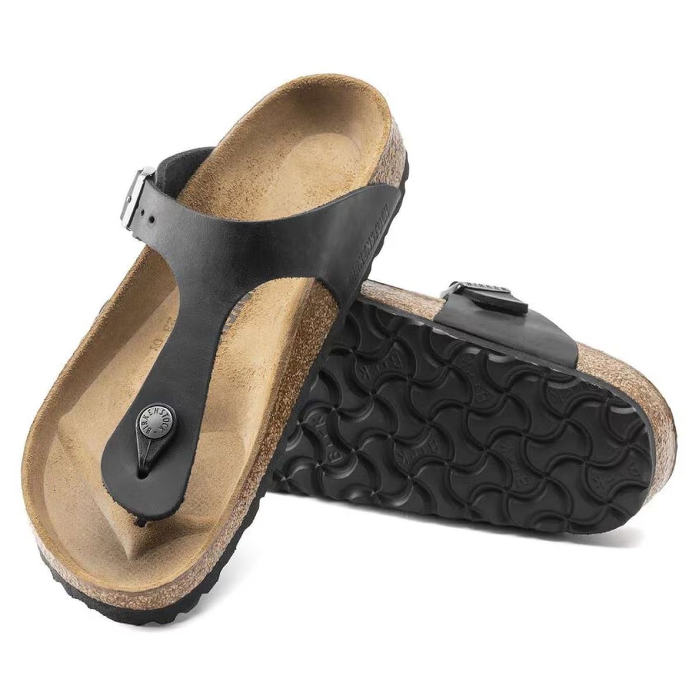 Birkenstock Gizeh aus schwarzem geöltem Leder