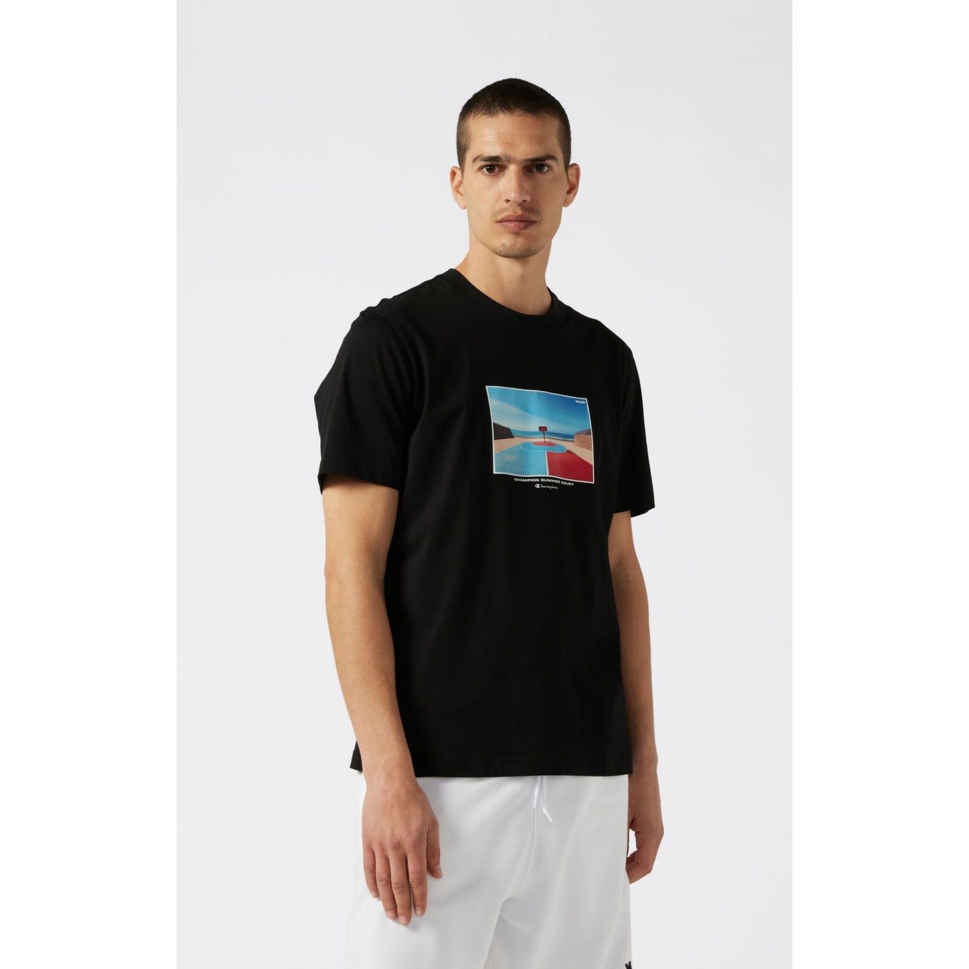 Champion T-Shirt C-Table con grafica Nera da Uomo
