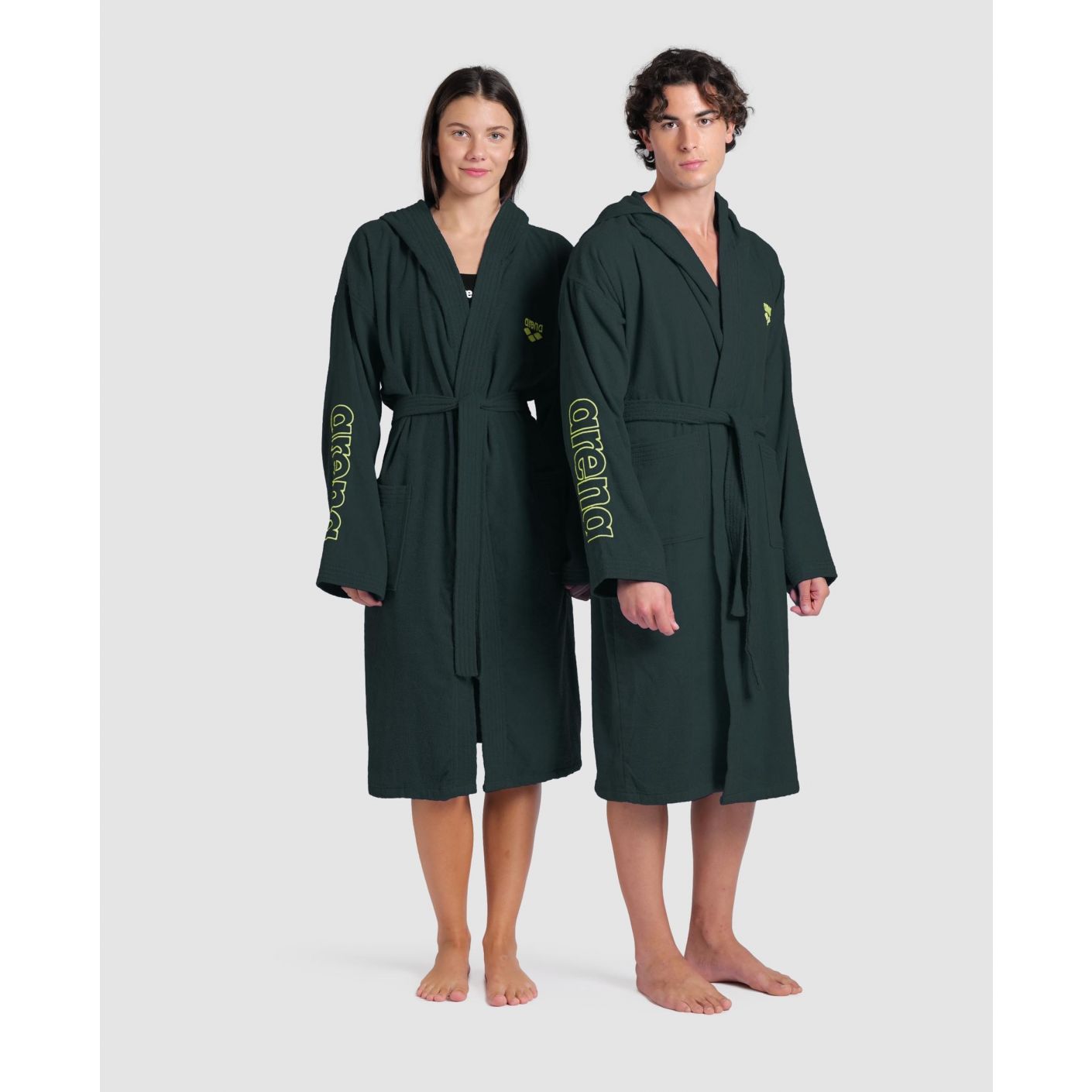 Arena Unisex Zeppelin Light Dark Sage Artic Lime Cotton Bathrobe