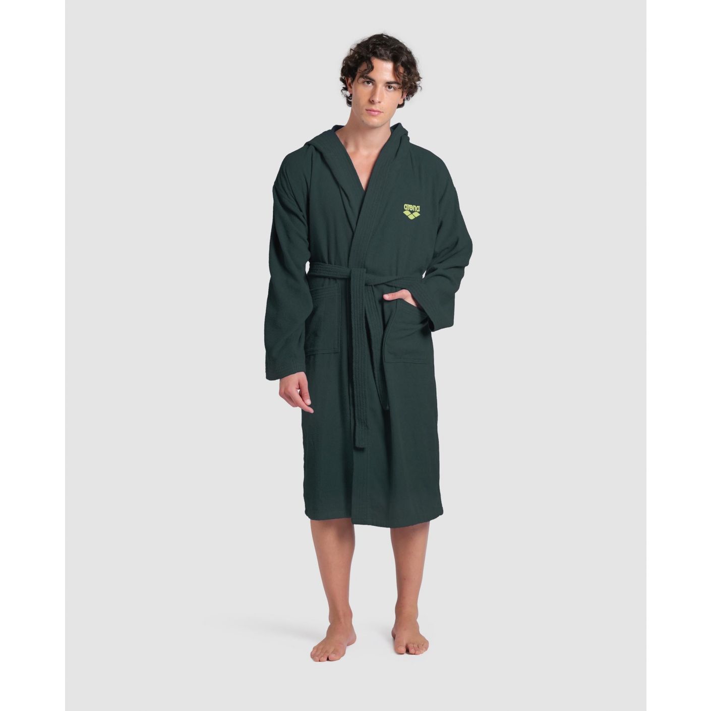 Arena Unisex Zeppelin Bademantel aus Baumwolle, Hell-Dunkel-Salbeigrün, Artic Lime