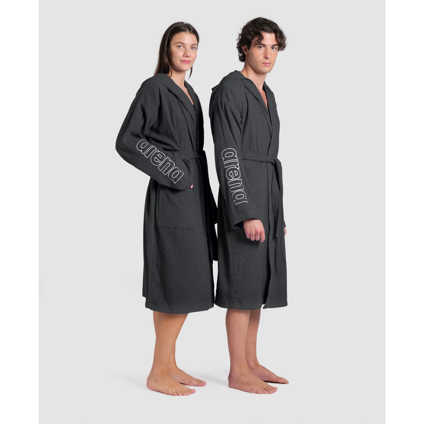 Arena Unisex Zeppelin Light Asphalt White Baumwollbademantel