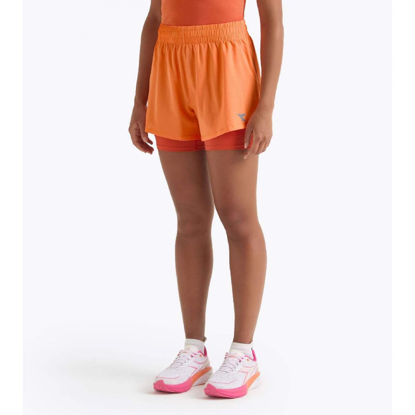 Diadora Short Corsa 2in1 Run Orange for Women
