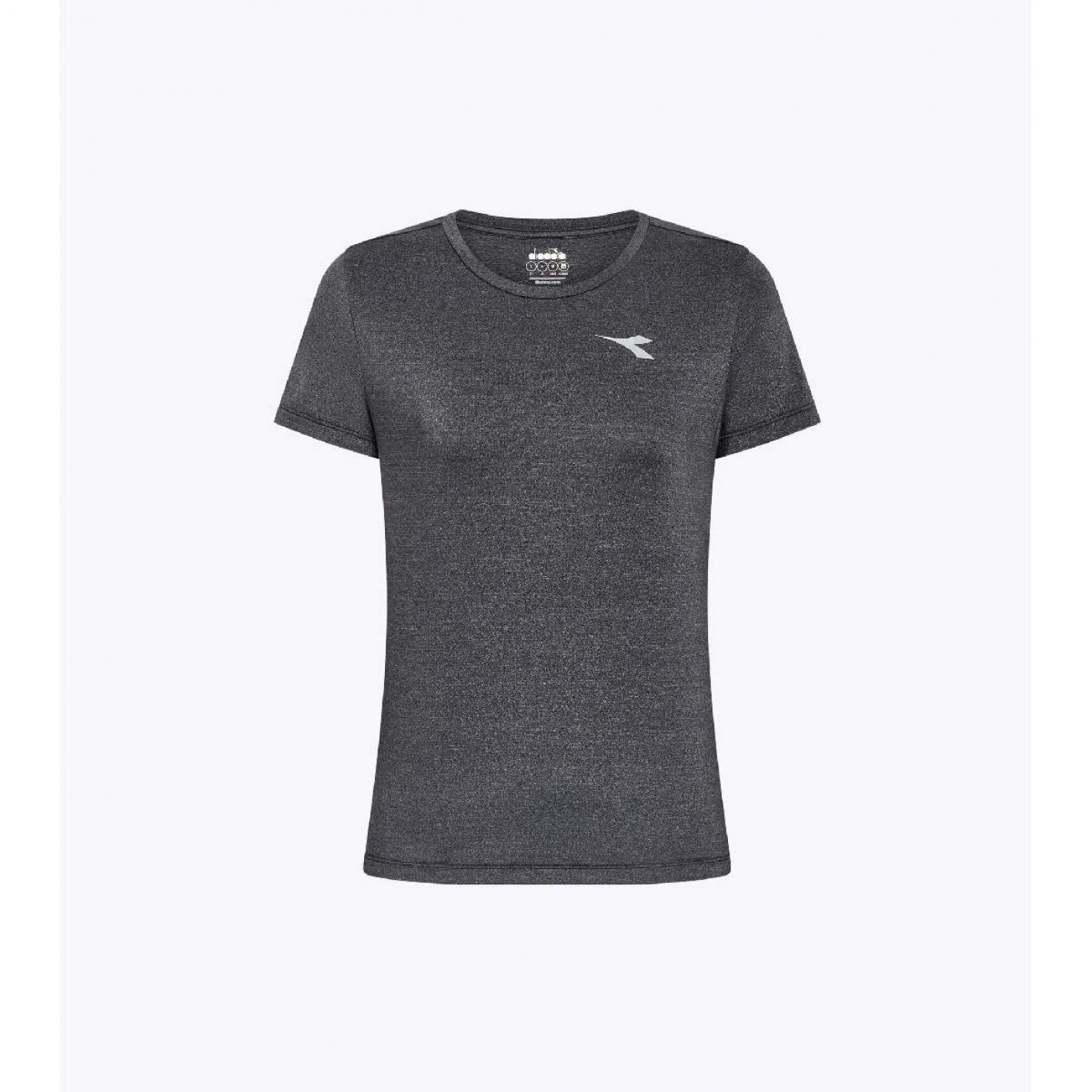 Diadora Damen Tech Run Crew T-Shirt, Schwarz