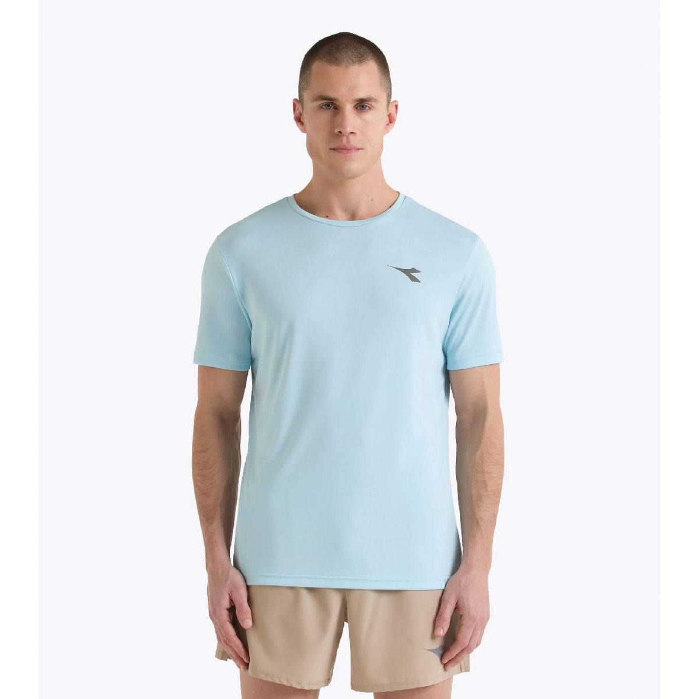 Diadora Herren Lauf-T-Shirt Hellblau Corydalis