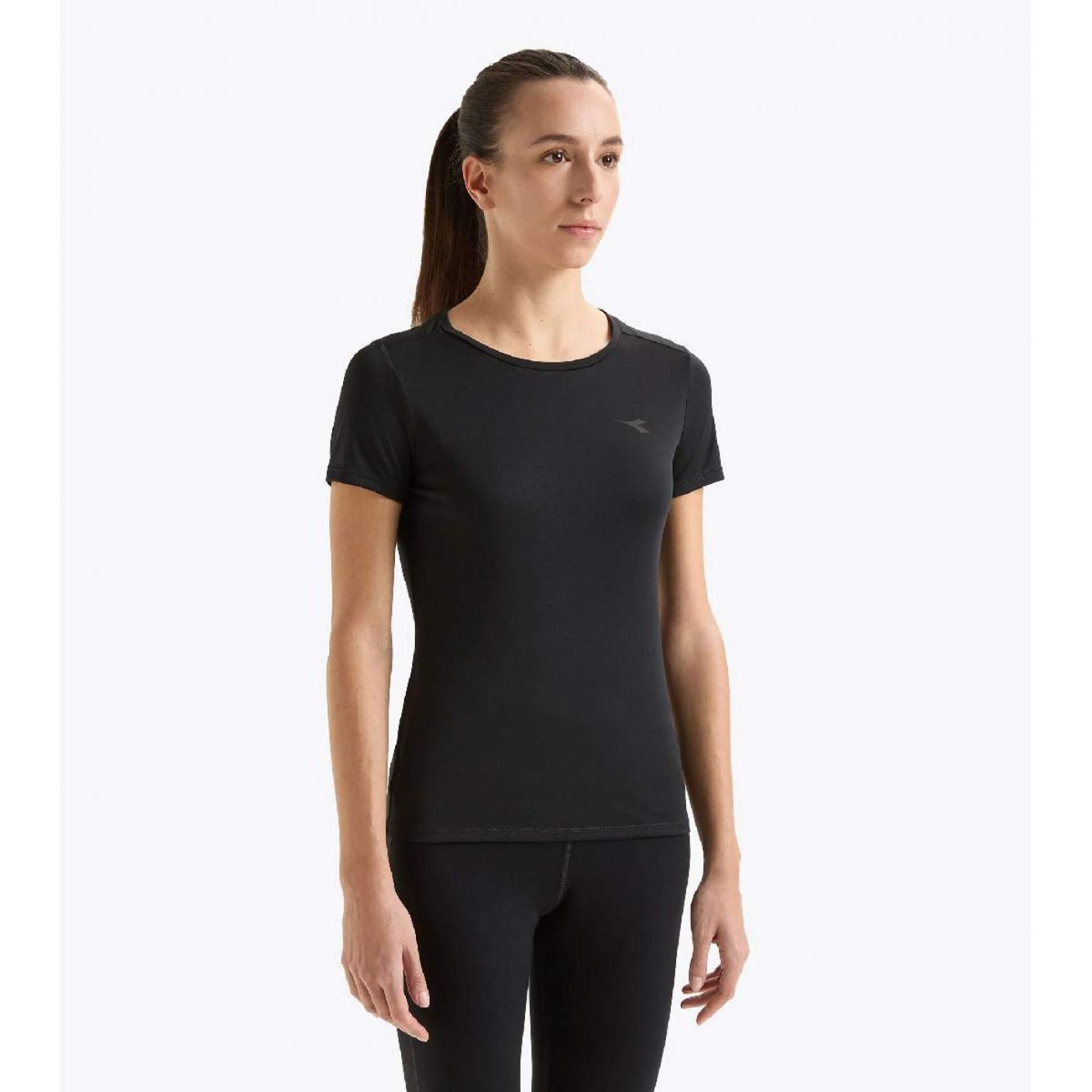 Diadora T-Shirt Corsa Nera da Donna