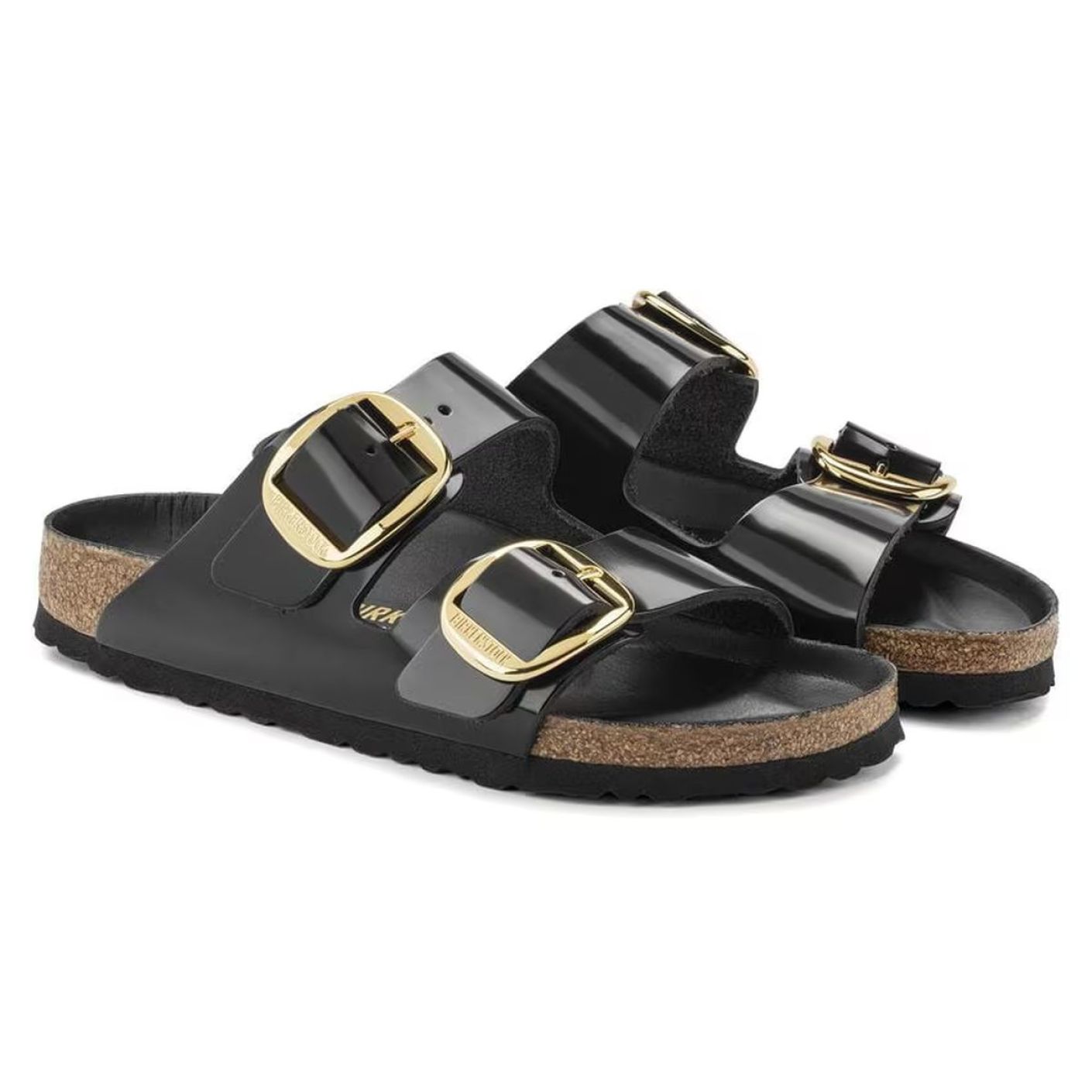 Birkenstock Arizona Big Buckle aus natürlichem schwarzem Lackleder
