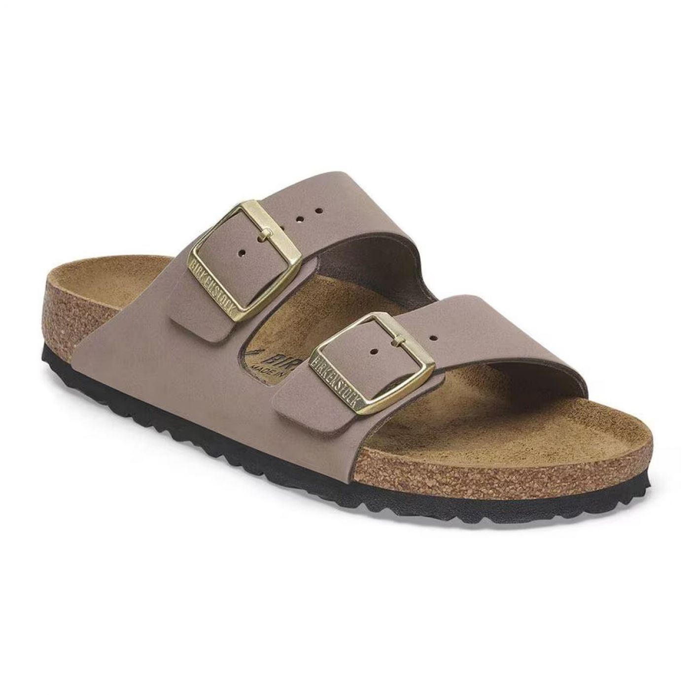 Birkenstock Arizona aus verblasstem lila Nubukleder